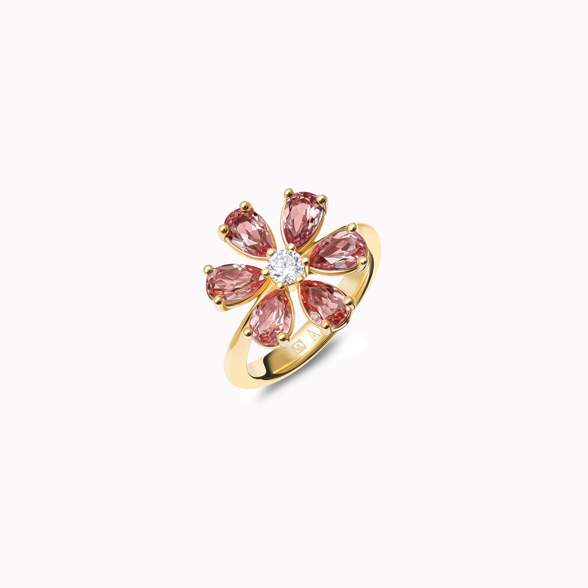 Cherry Blossom Pink Sapphire - or jaune 18k