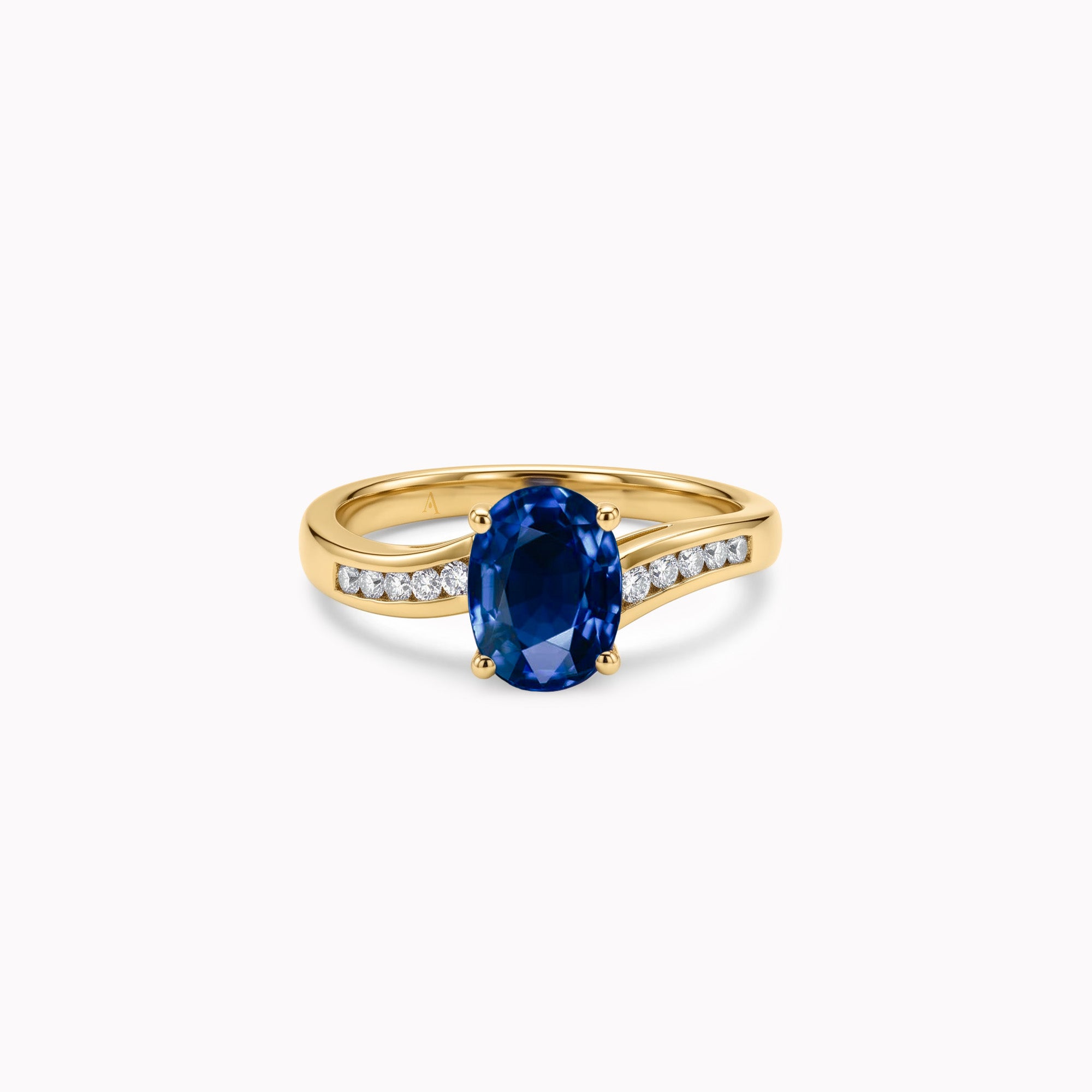 Curvy Blue - 1.50 carat - or jaune 18k