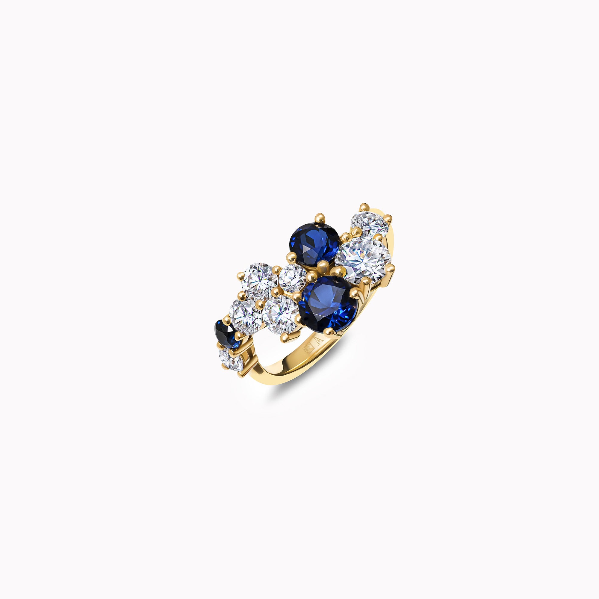 Midnight Sapphire Blossom - or Jaune 18k