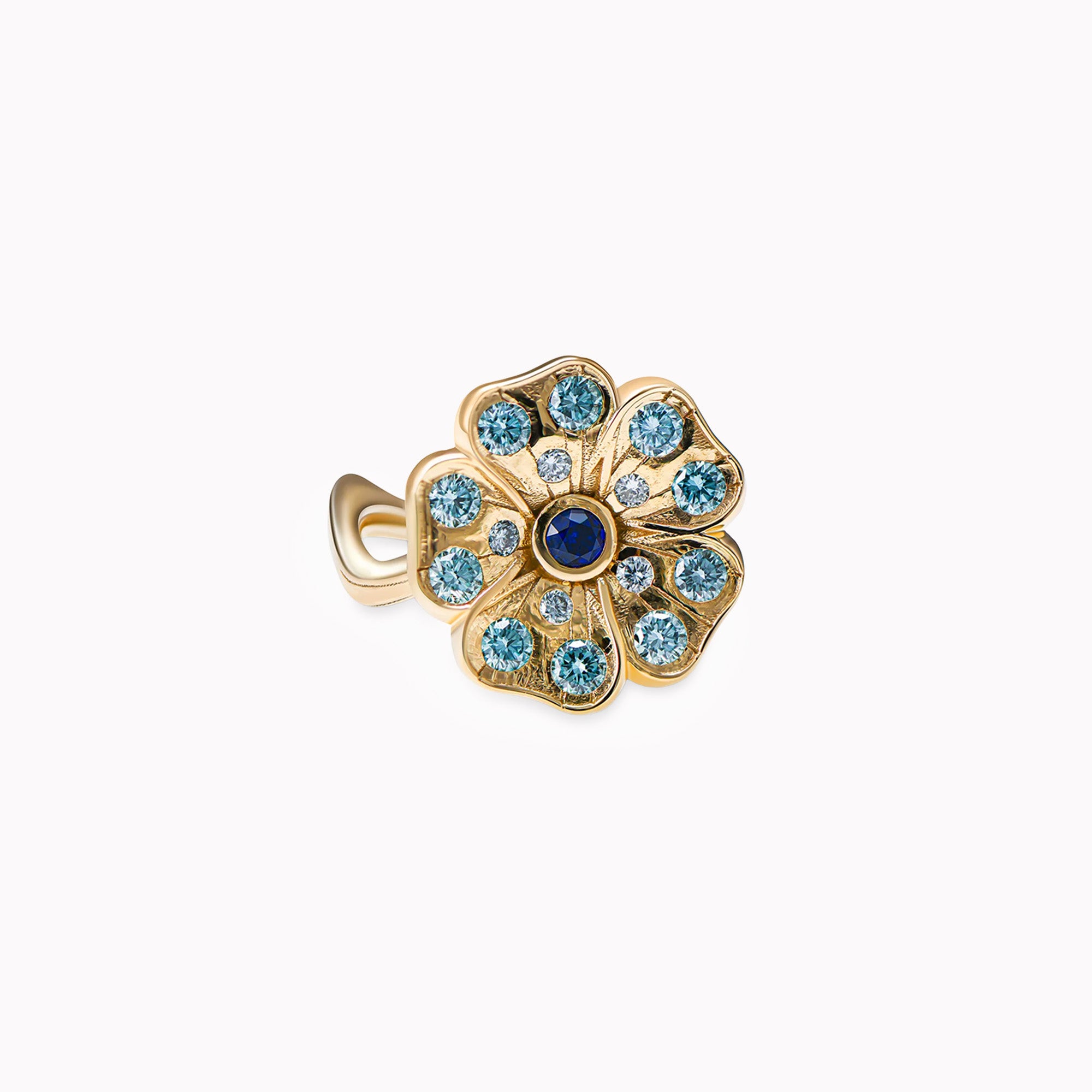 Romantic Rose Garden blue - or Jaune 18k