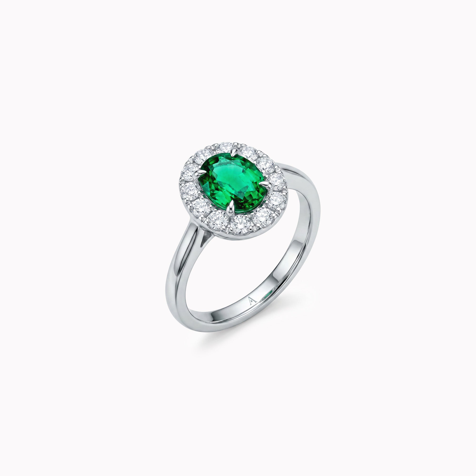 The Unique Green Leaf 0.75 carats - platine 950