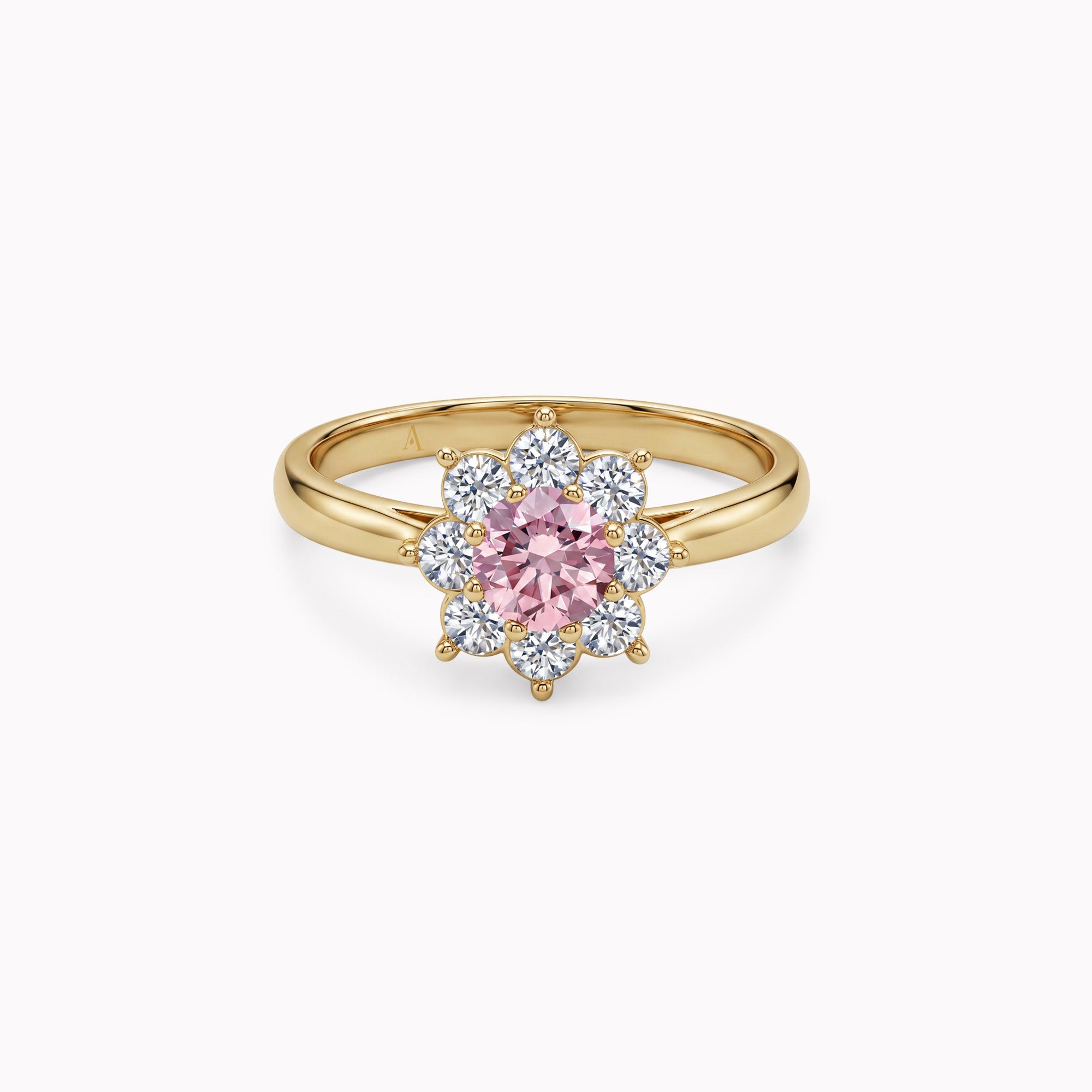The Little Blooming Pink Flower 0.20 Karat - Gelbgold 18K