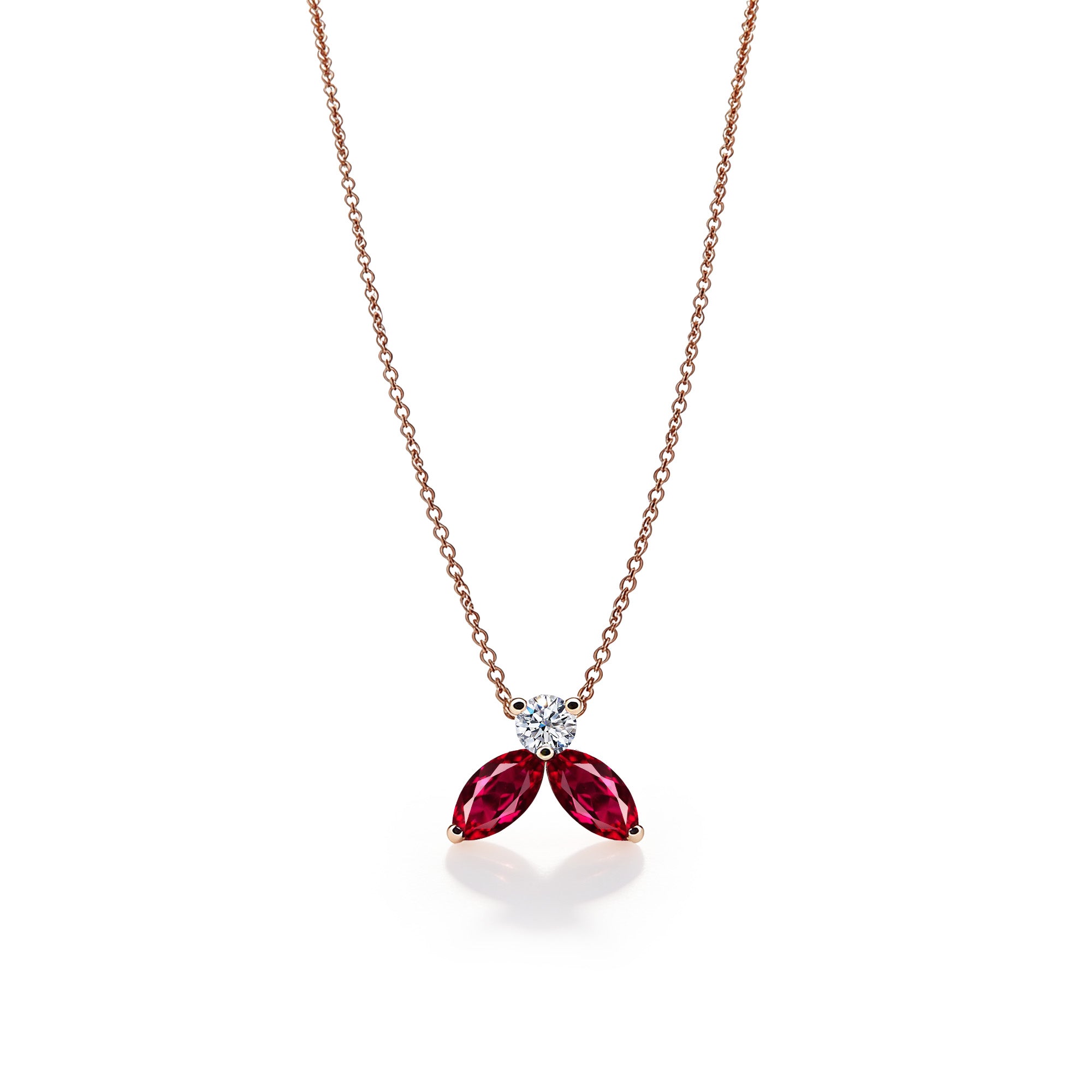 Collier The Little Bee rouge M - Or jaune 18k