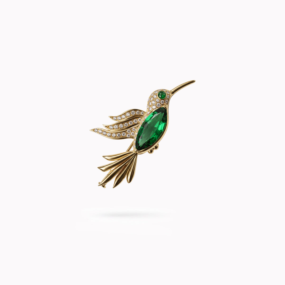 Radiant Hummingbird - or jaune 18k