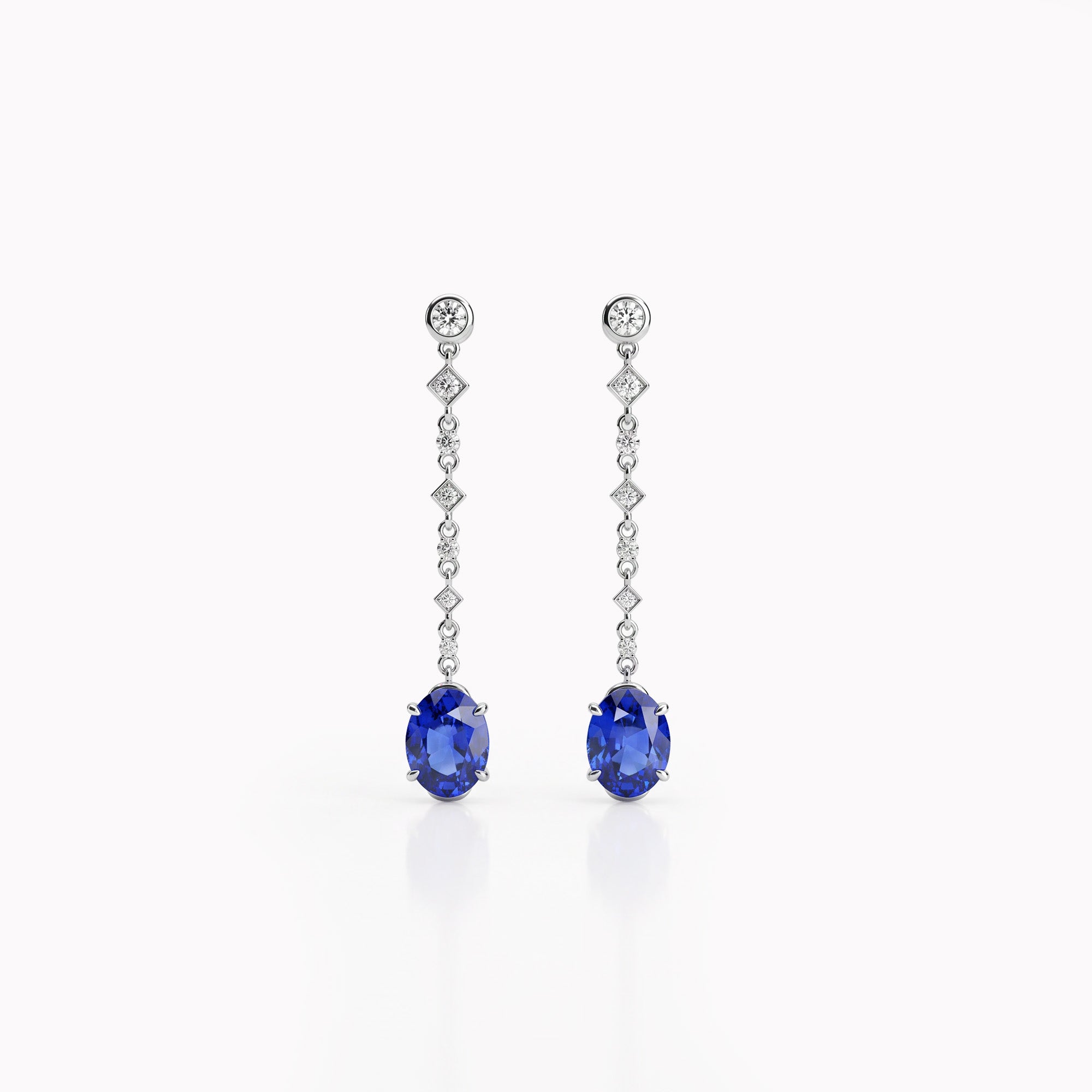 Boucles d'oreilles The Blue Lagoon Sapphire - or blanc 18k