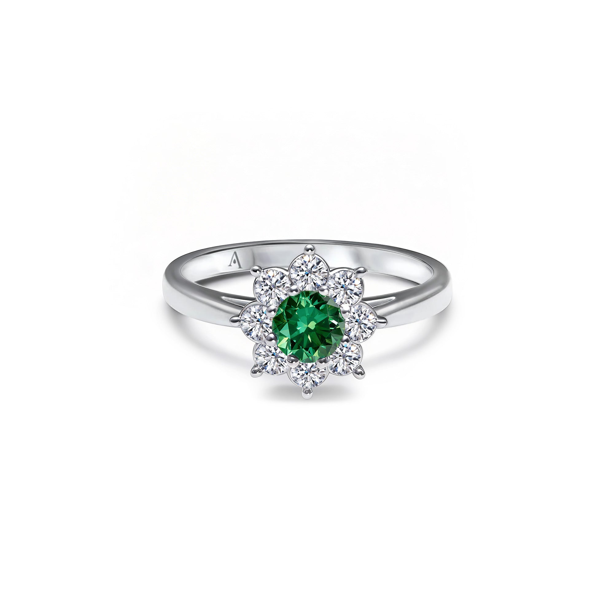 The Blooming Green Flower 0.30 Karat - Weissgold 18K