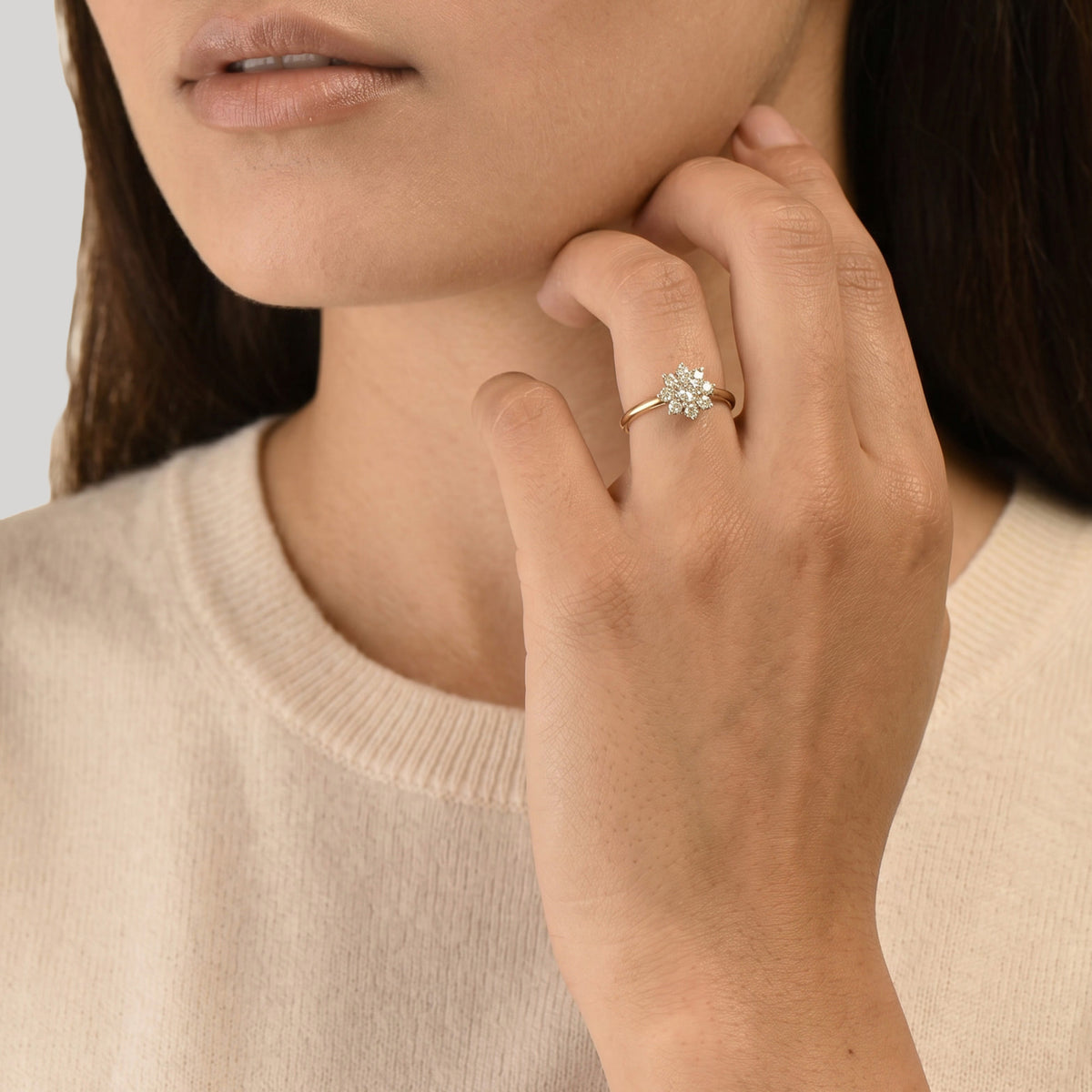 The Blooming Flower - 0.30 carat - or jaune 18k
