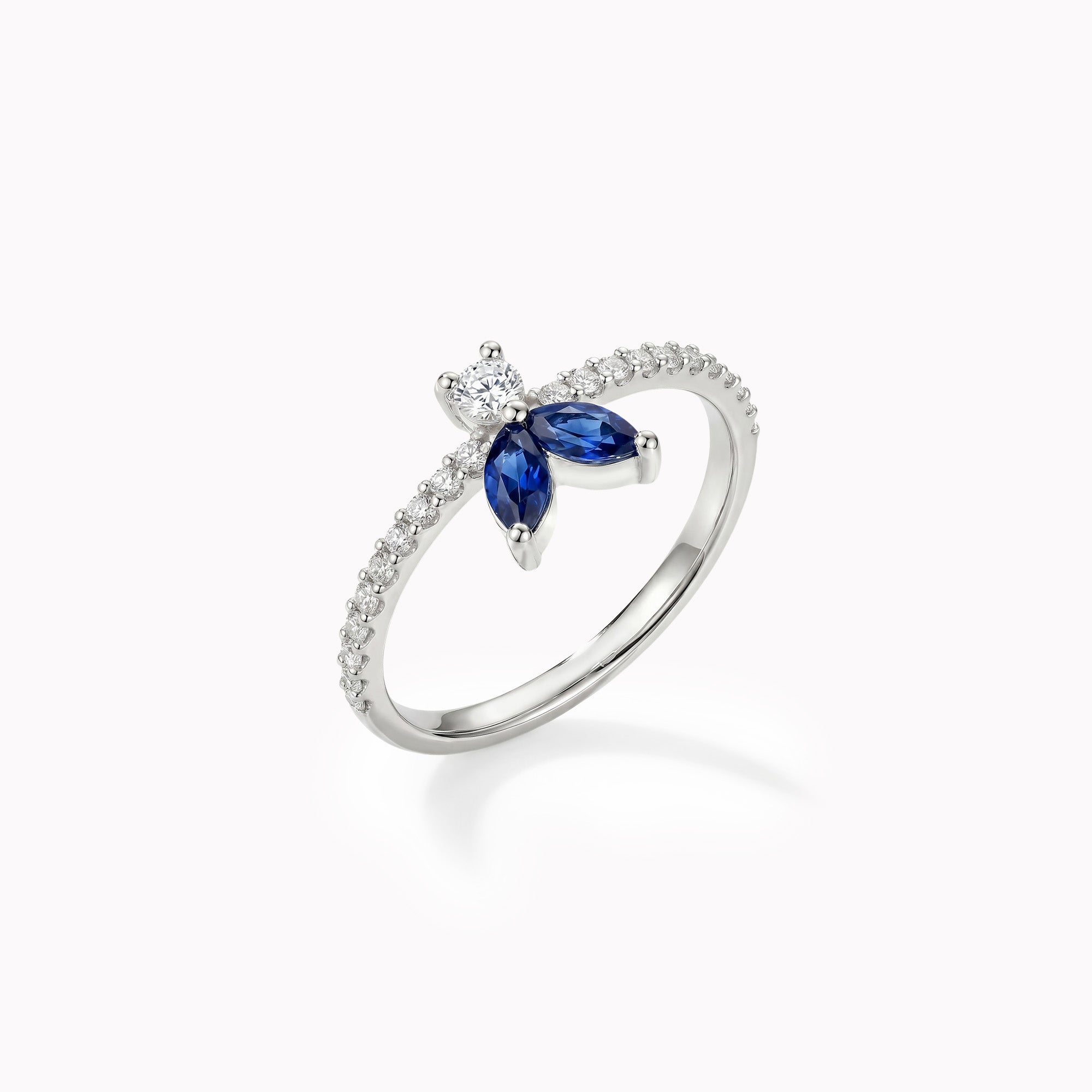 The Fancy Little Bee Saphir Bleu - Weissgold 18K