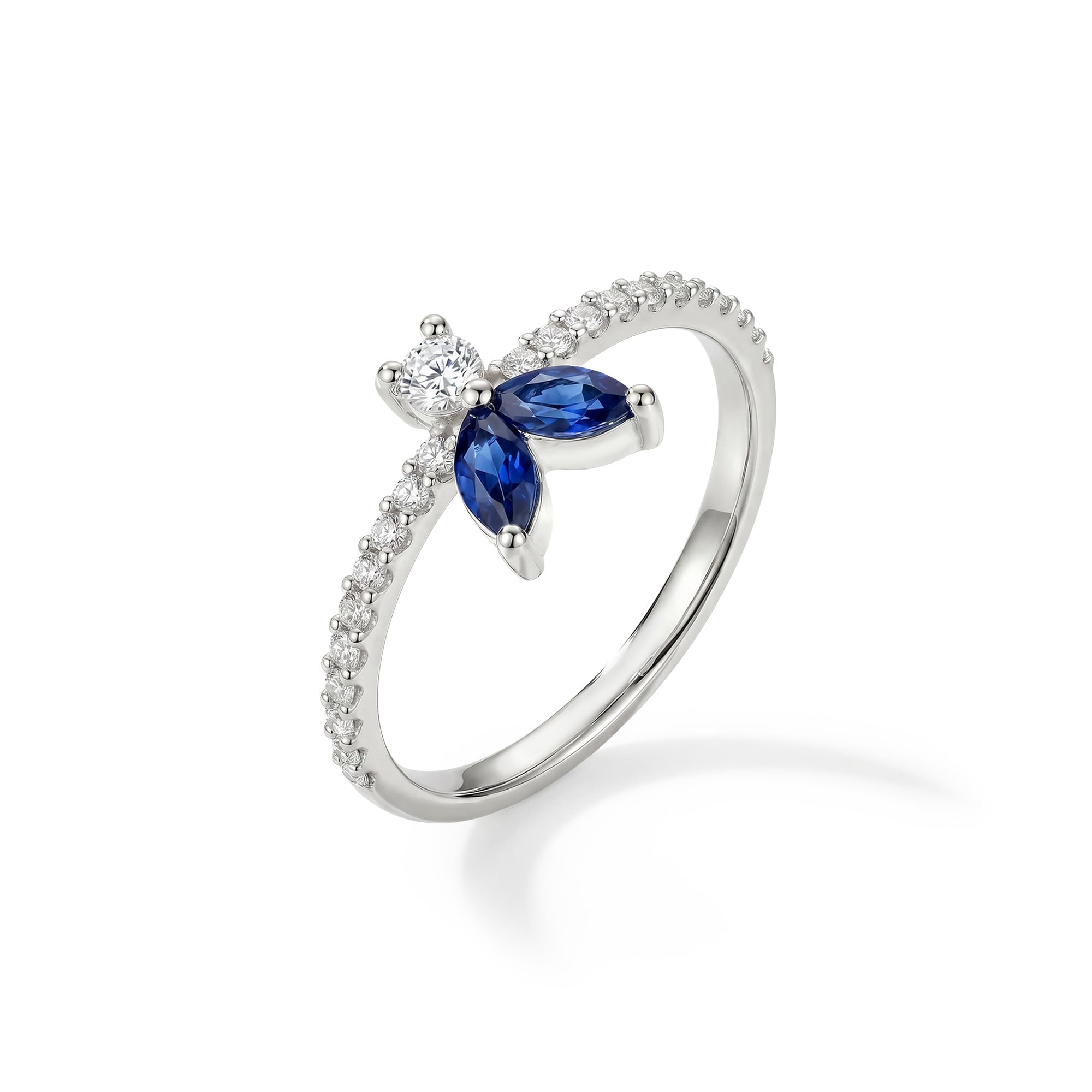 The Fancy Little Bee Saphir Bleu - Weissgold 18K