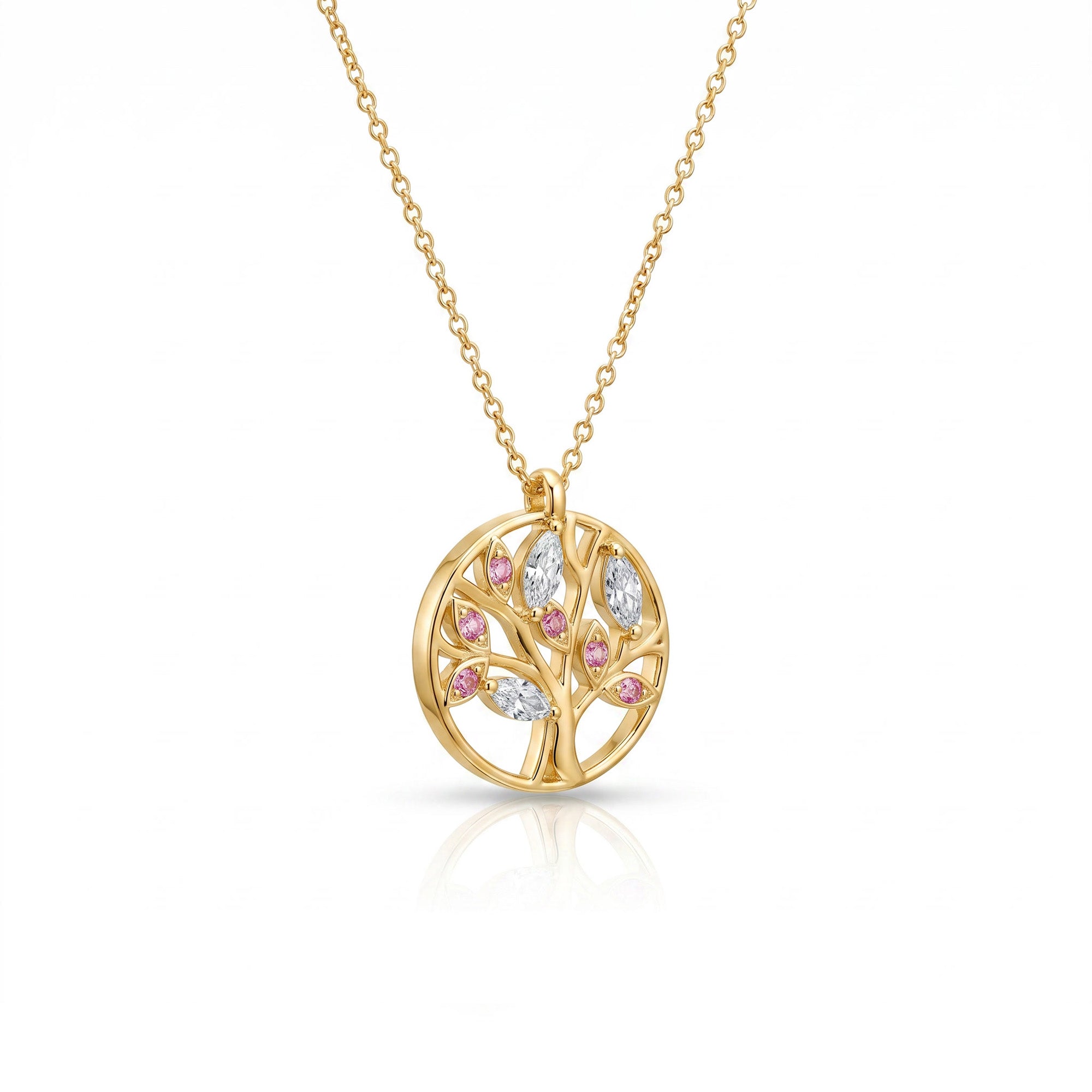 Collier Tree of Life rose- or jaune 18k
