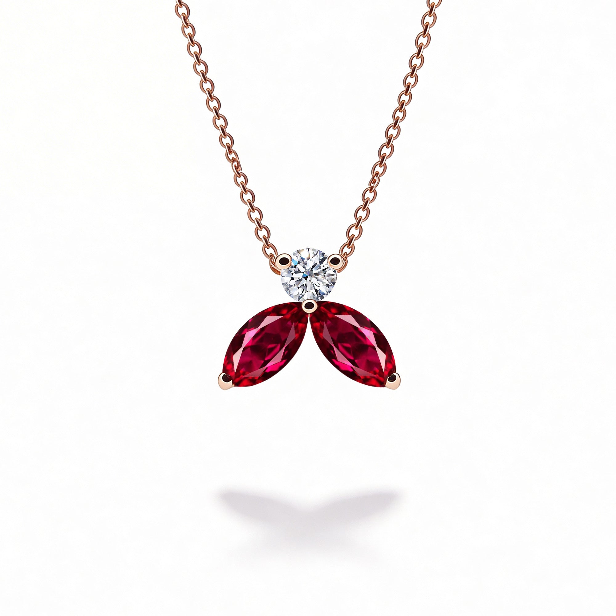 Collier The Little Bee rouge M - Or jaune 18k