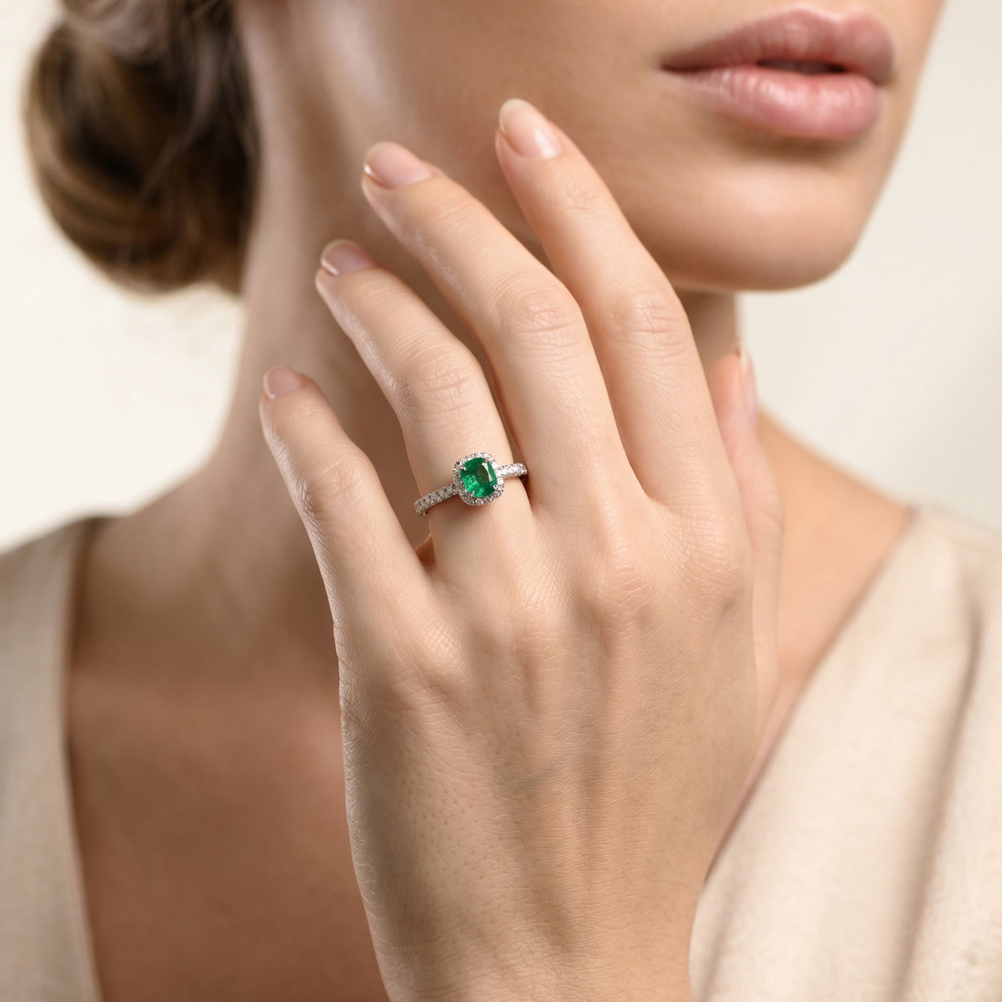 Mille nuances de vert - 0.50 carat - platine 950