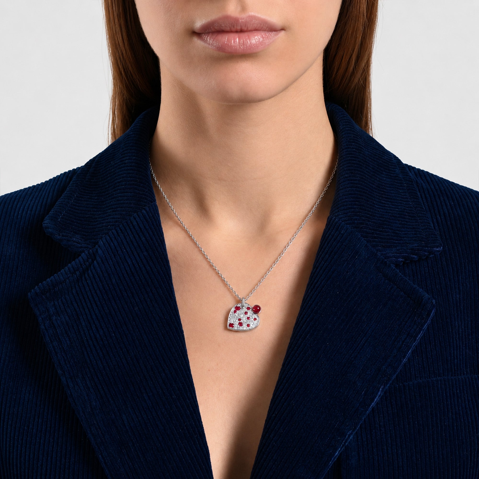 Collier Wild Forest Herz - 18k Weißgold