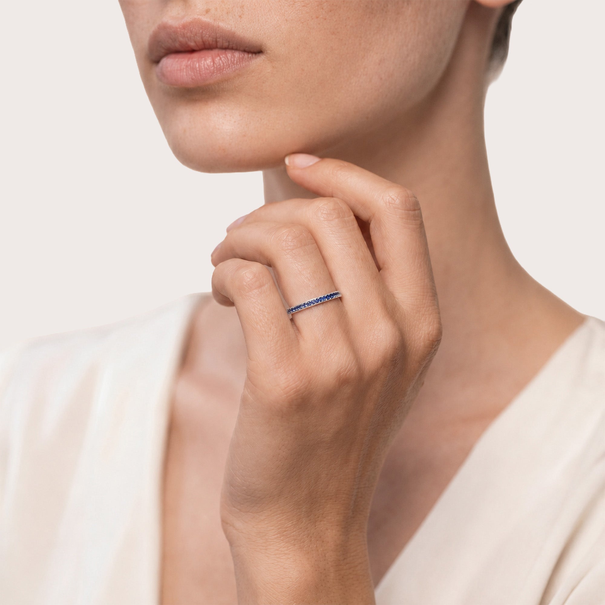Rainbow Bleu - or blanc 18k