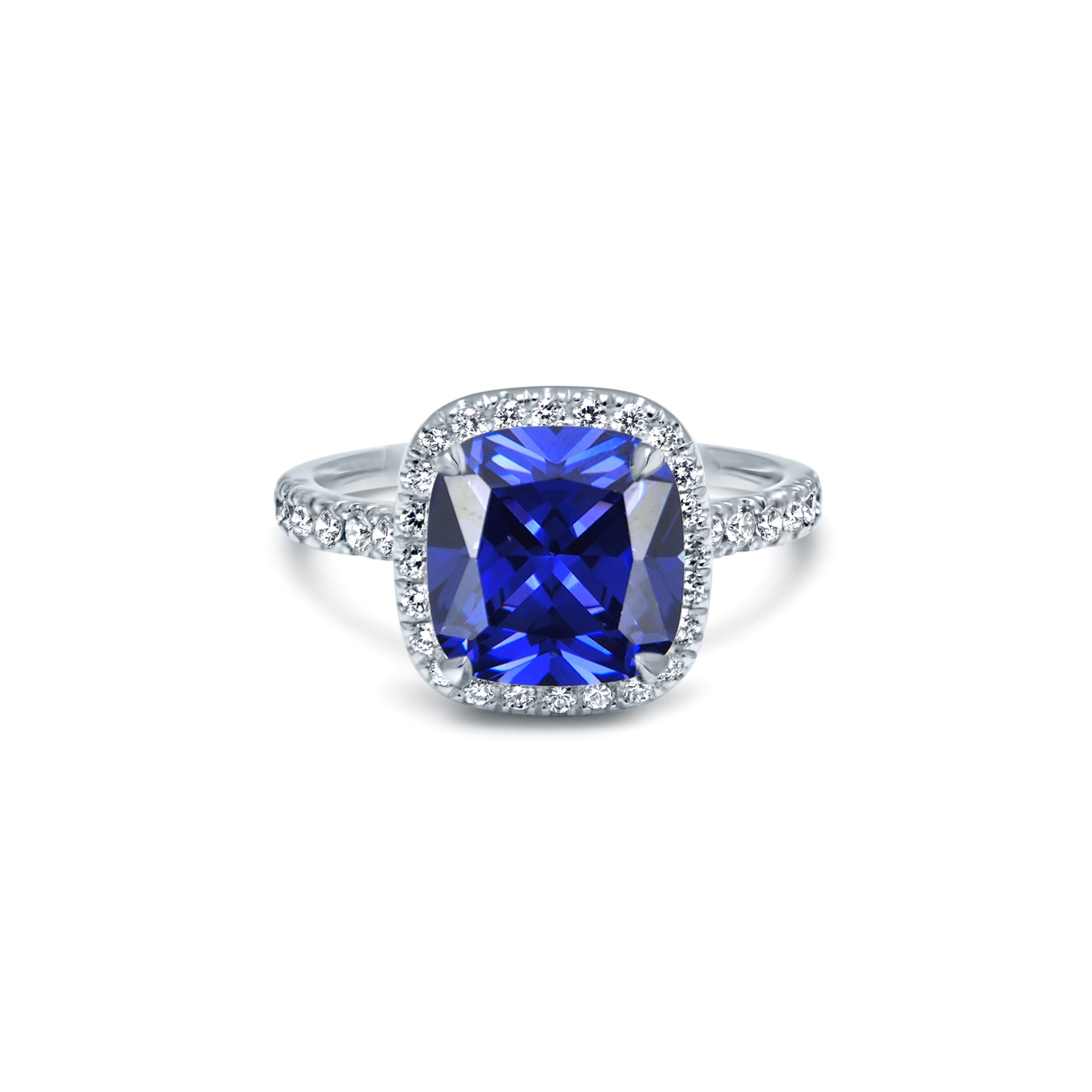 The Fancy Blue Superellipse 3.00 carats - or blanc 18k – Solitaire en or 18k avec diamant – vue produit