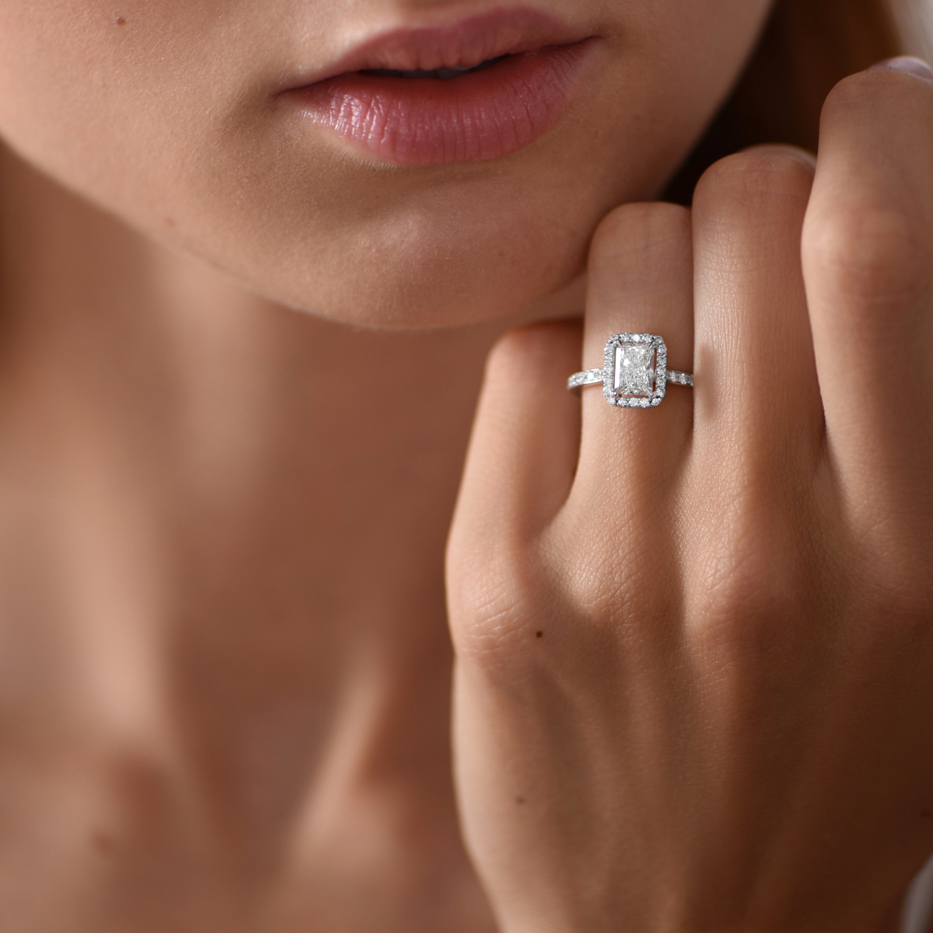 Sleeping Beauty ring with diamonds