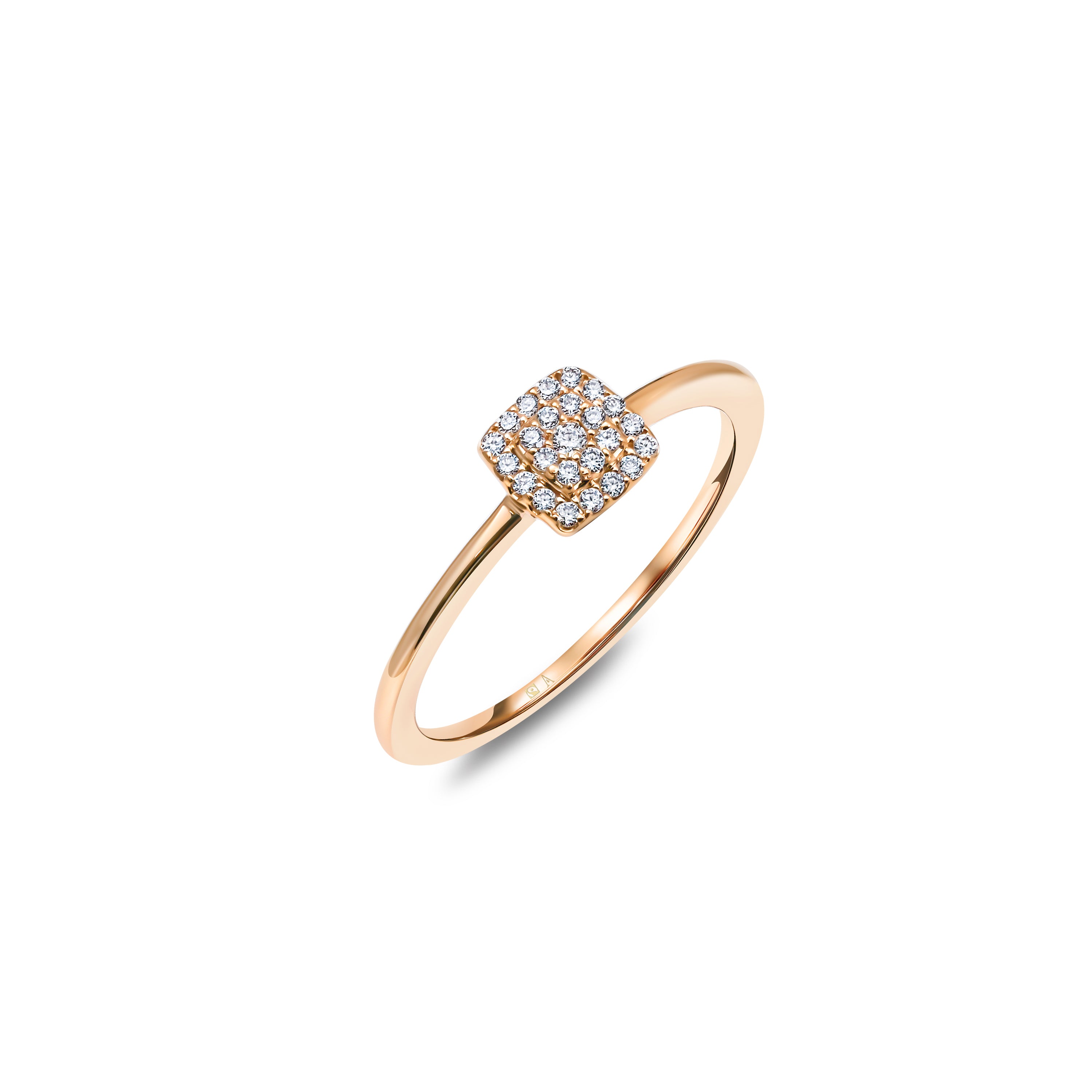 Bague S-1432- or rouge 18k – Bague en or 18k avec diamant – vue produit