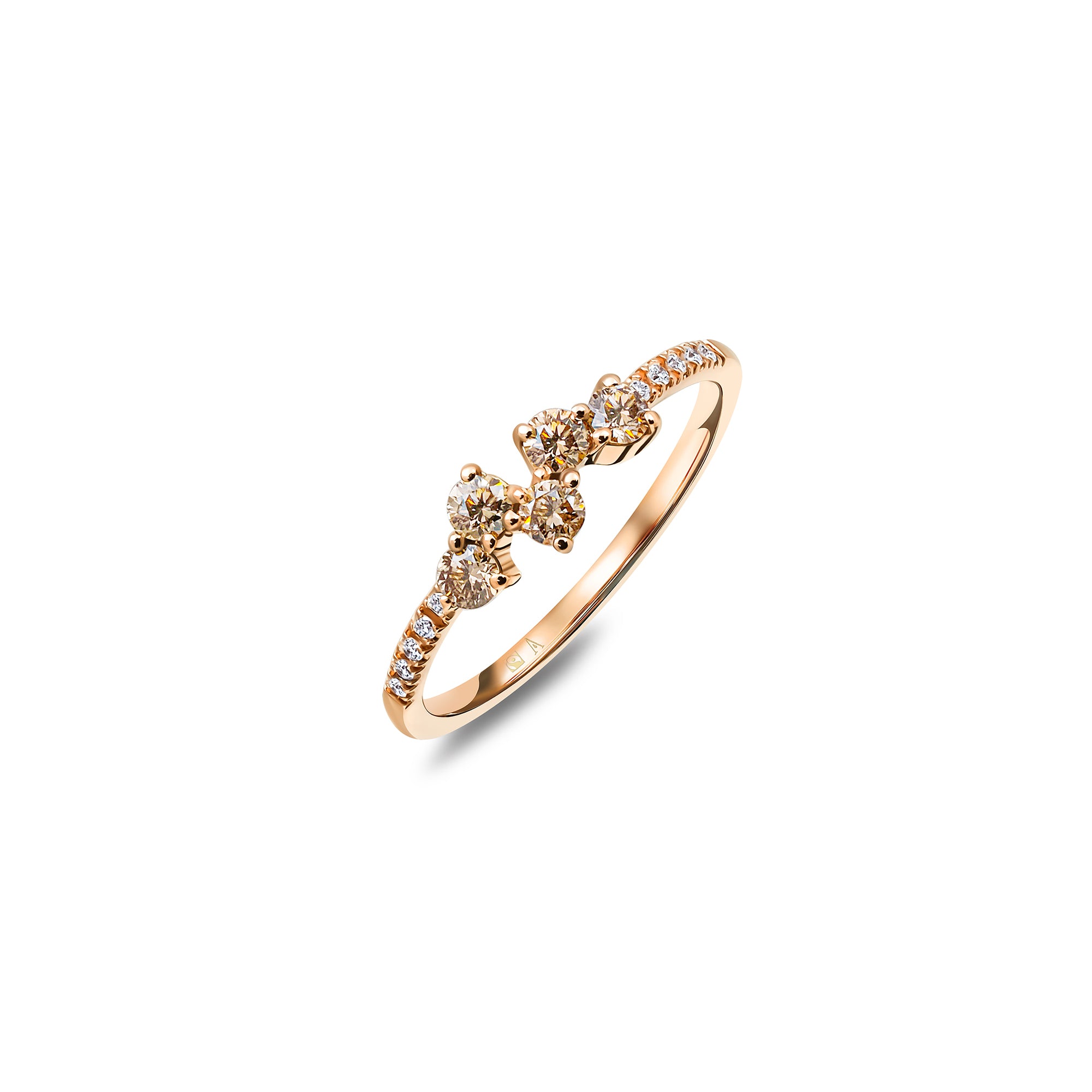 Bague S-1434- or rouge 18k – Bague en or 18k avec diamant – vue produit