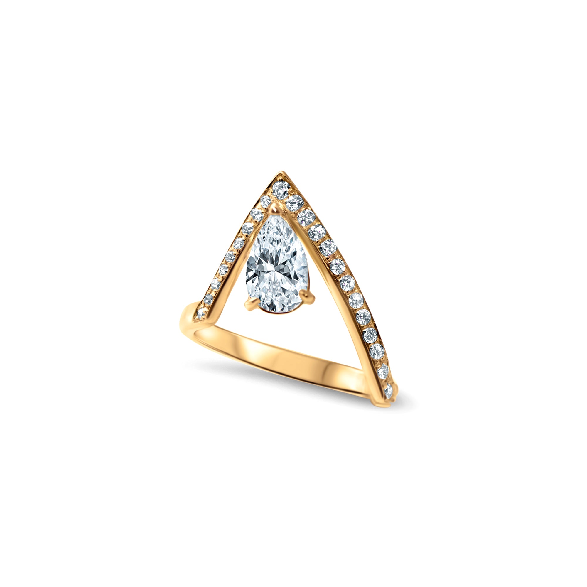 La Bague AdO - 1.00 carat - or jaune 18k – Solitaire en or 18k avec diamant – vue produit