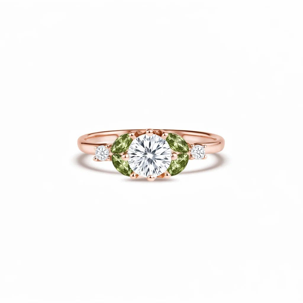 Little Bees Green 1.00 carat - Red Gold 18k