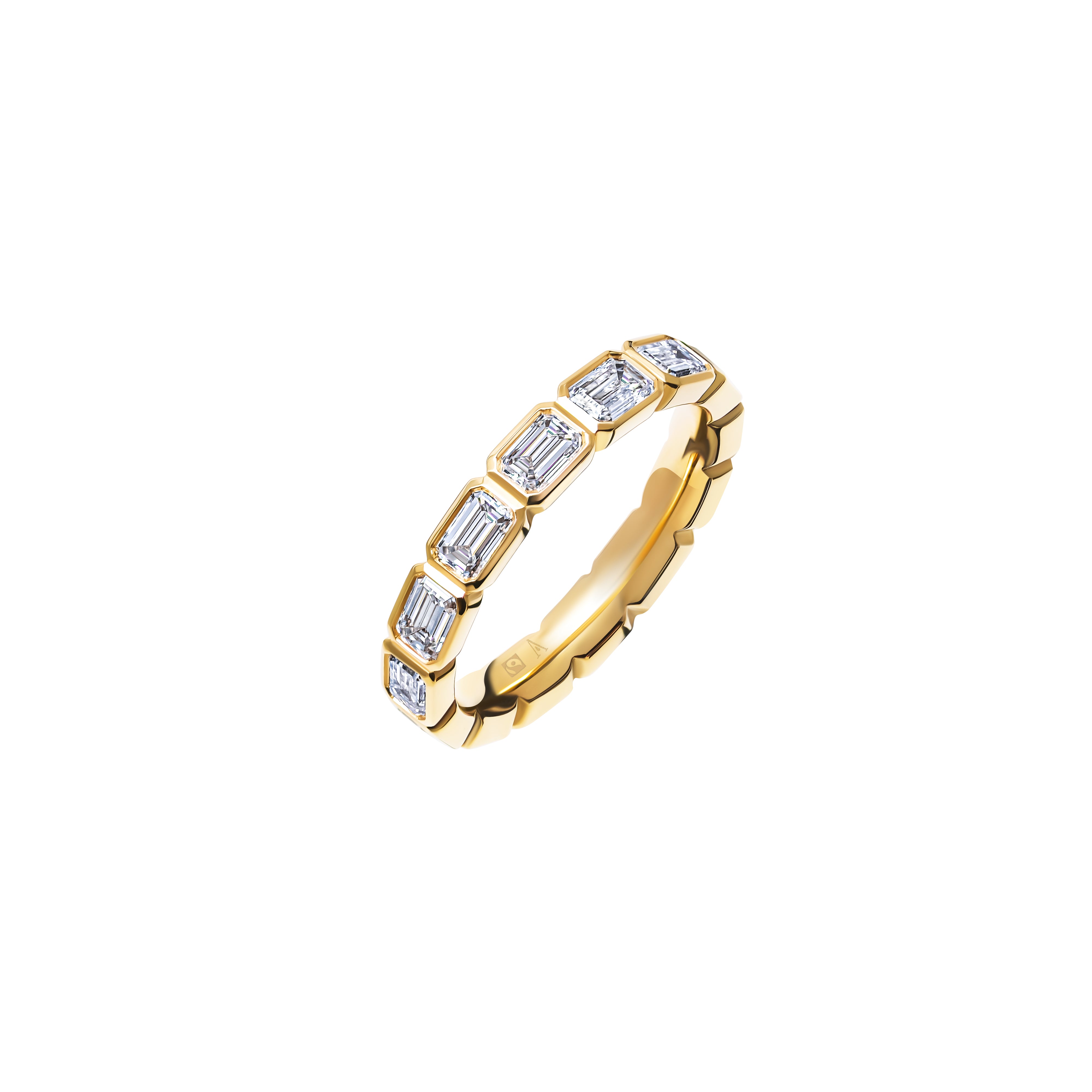 Mirror To Your Heart - or jaune 18k – Alliances AGUAdeORO et bagues en or jaune avec diamant – vue produit