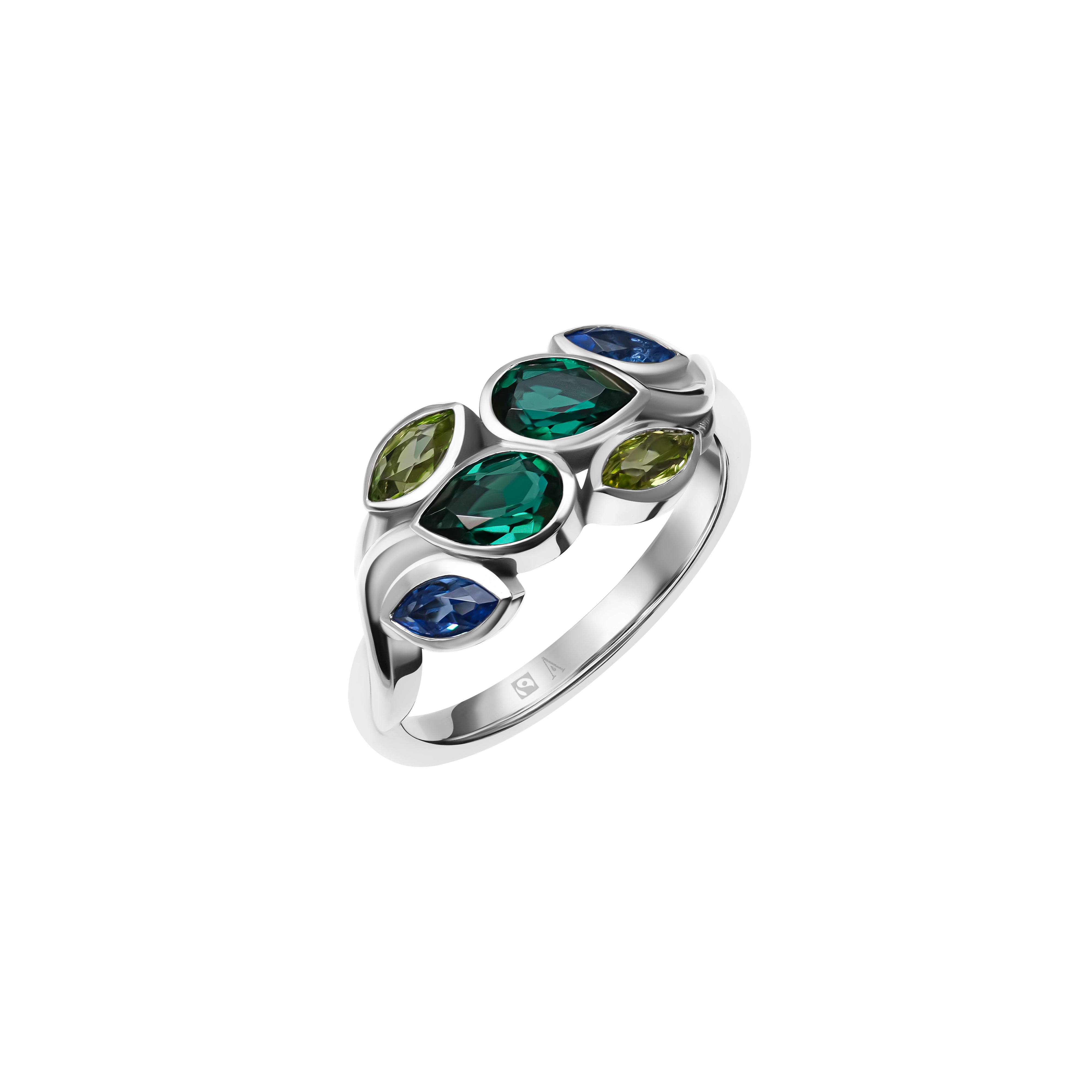 Garden of Love - or blanc 18k – Solitaire en or 18k avec saphir – vue produit