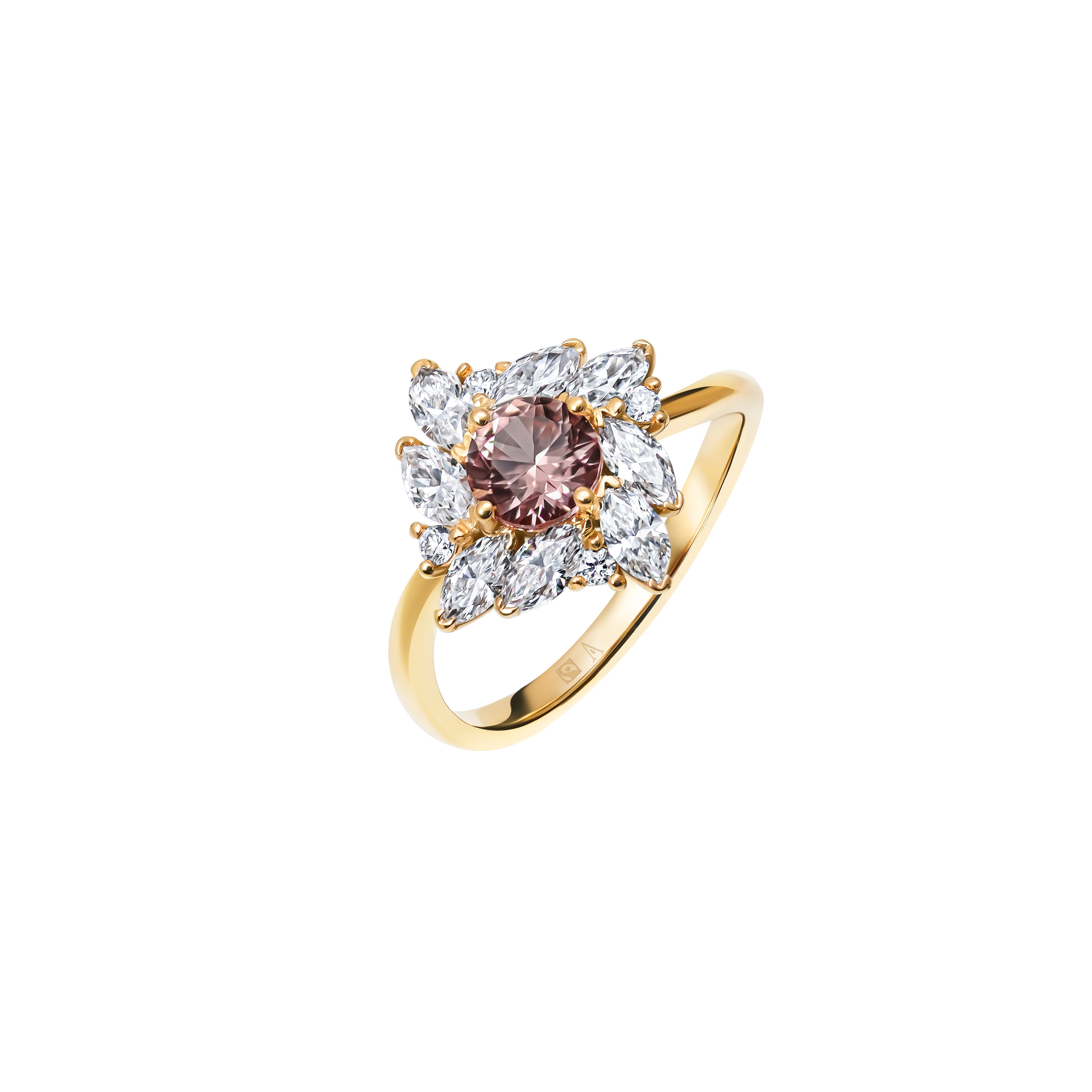 Fairy-tale Blossom - Gelbgold 18k – Verlobungsring Gold 18k mit Smaragden – Produktansicht