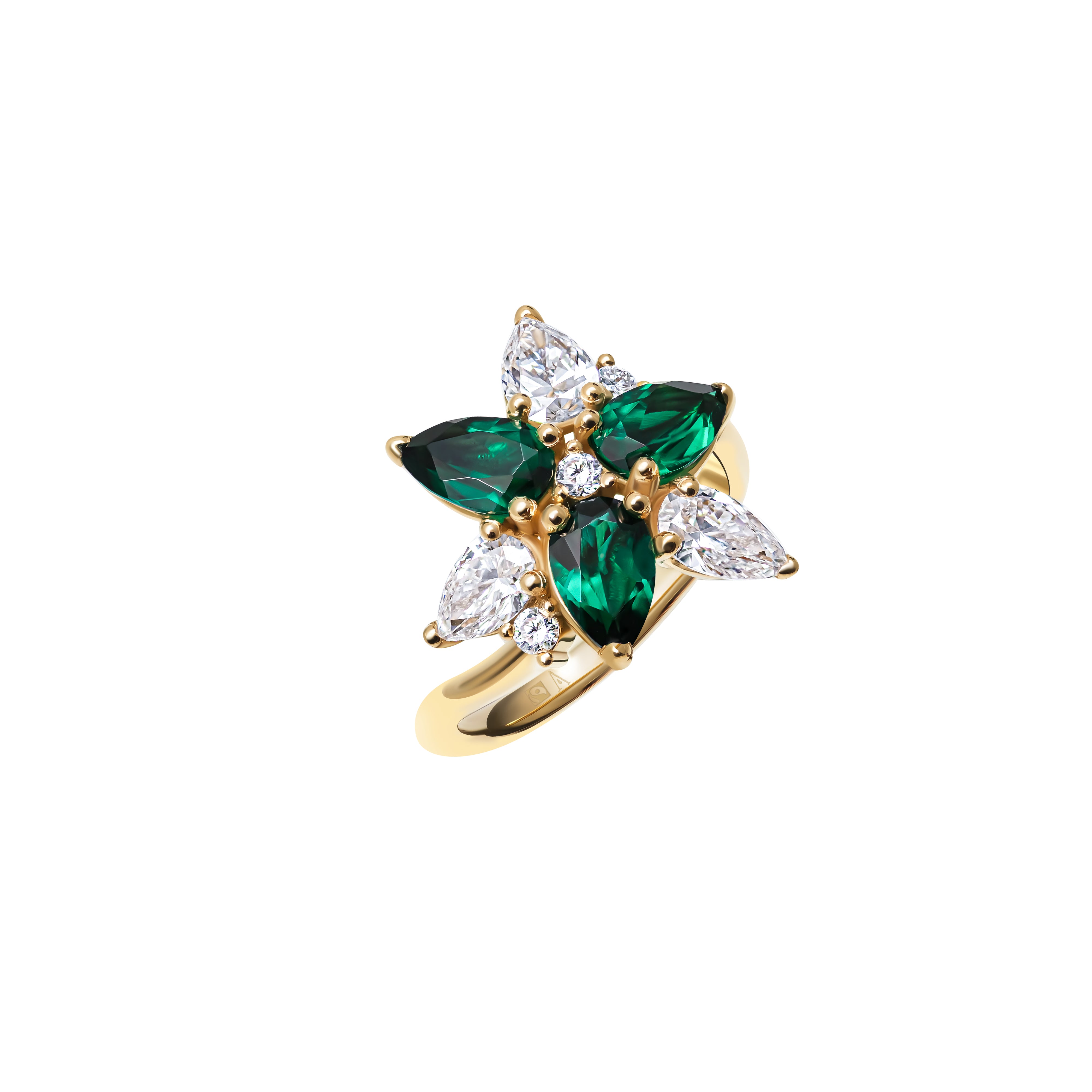 Rainforest Romance - or Jaune 18k – Solitaire en or 18k avec diamant – vue produit