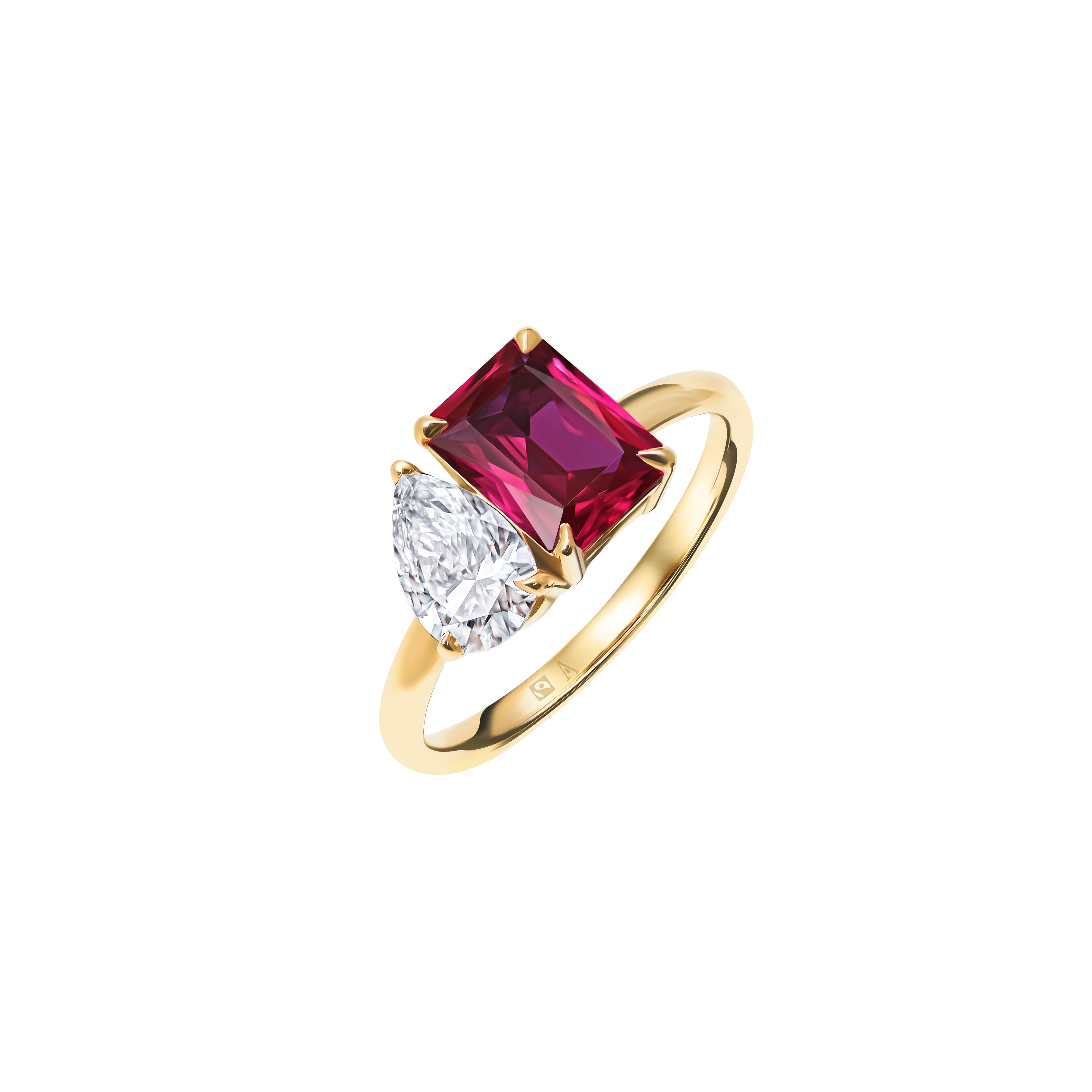 Hug me Forever- yellow gold 18k – Engagement Ring gold jaune with diamond(s) – product view