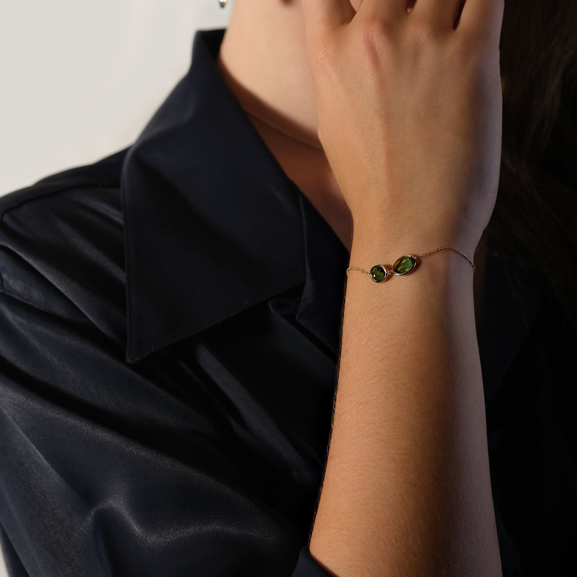 Bracelet Péridot Océane - or jaune 18k - AGUADEORO
