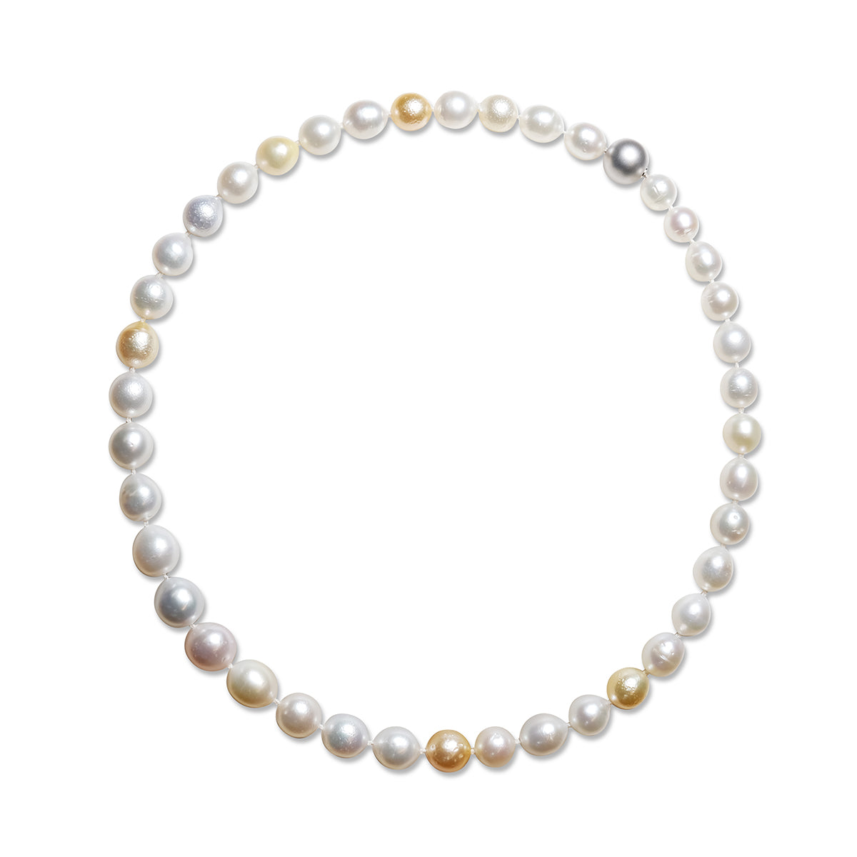 Collier de perles d'eau douce multicolores – Chaîne en or 18k – vue produit