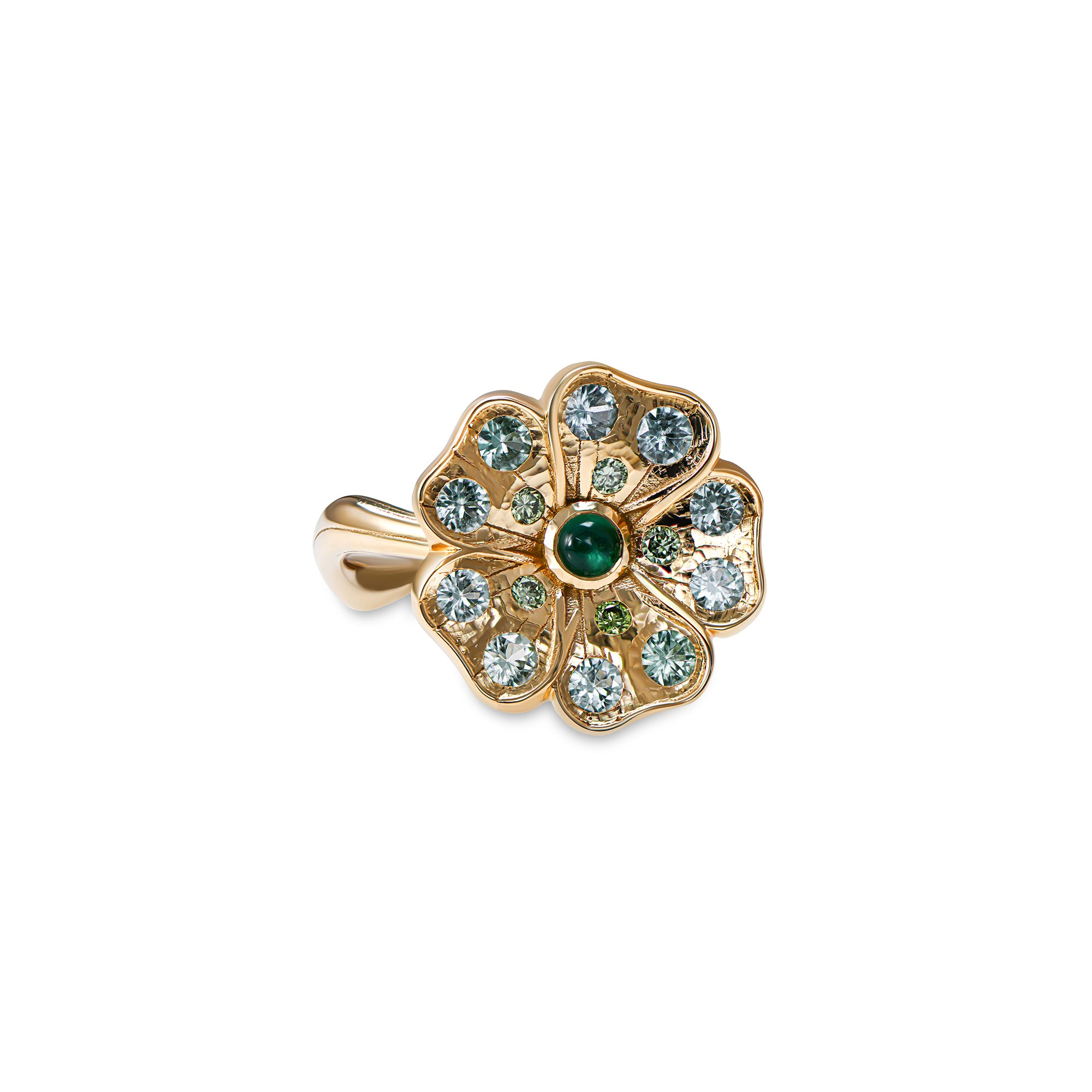 Romantic Rose Garden green - Gelbgold 18K