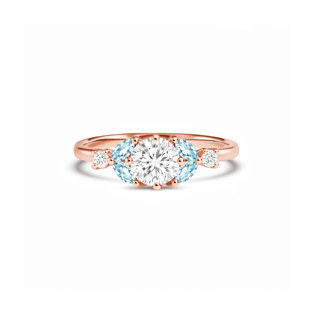 Little Bees Blue 1.00 carat - Red Gold 18k