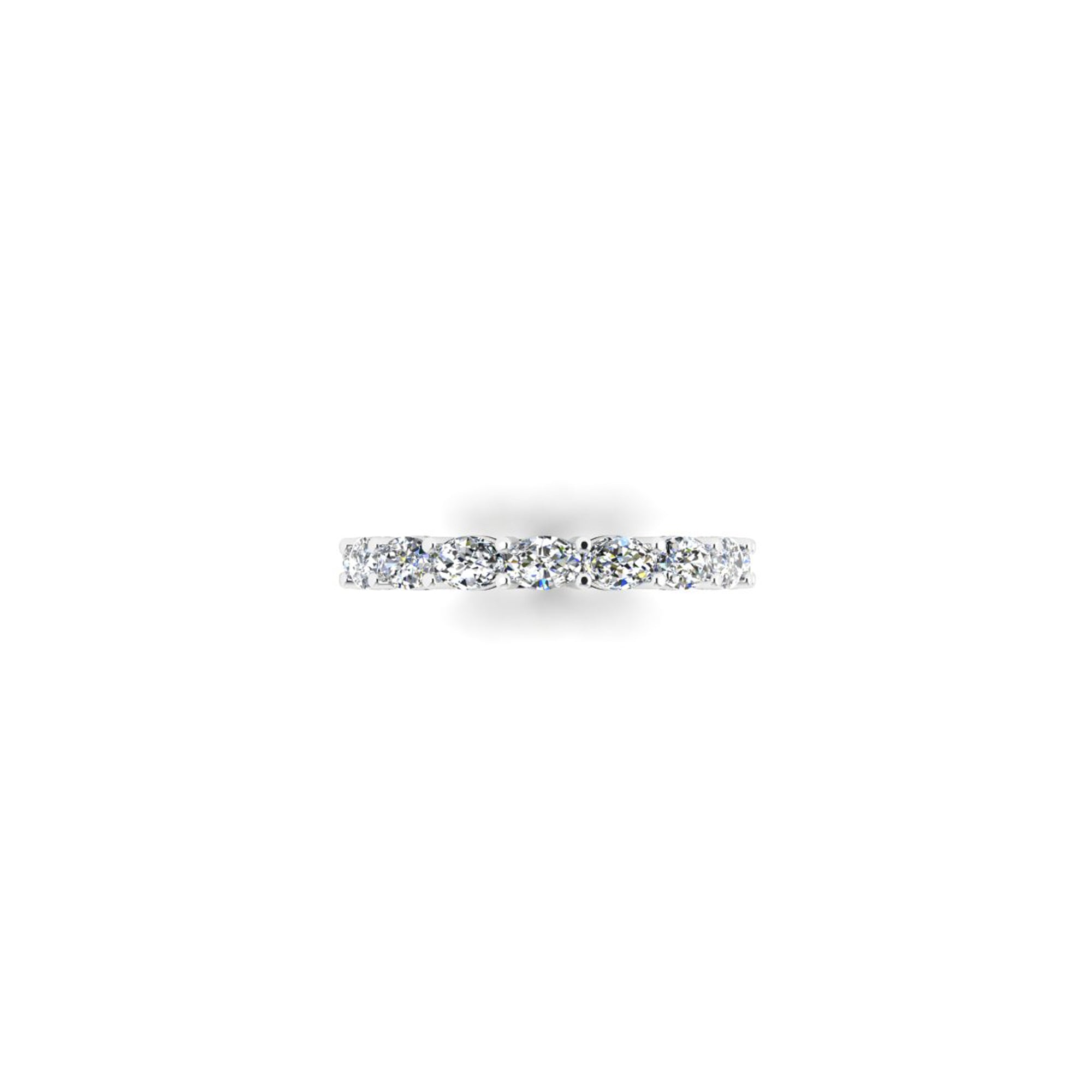 The Frozen Oval Moon - or blanc 18k – Alliances AGUAdeORO et bagues en or 18k – porté de face