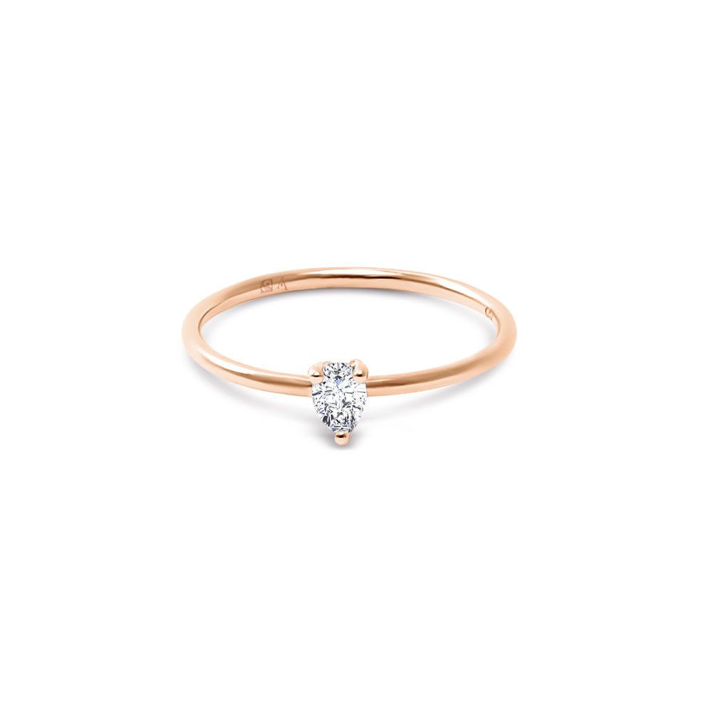 Bague AA-290 - or rouge 18k – Bague en or rouge avec diamant – vue produit
