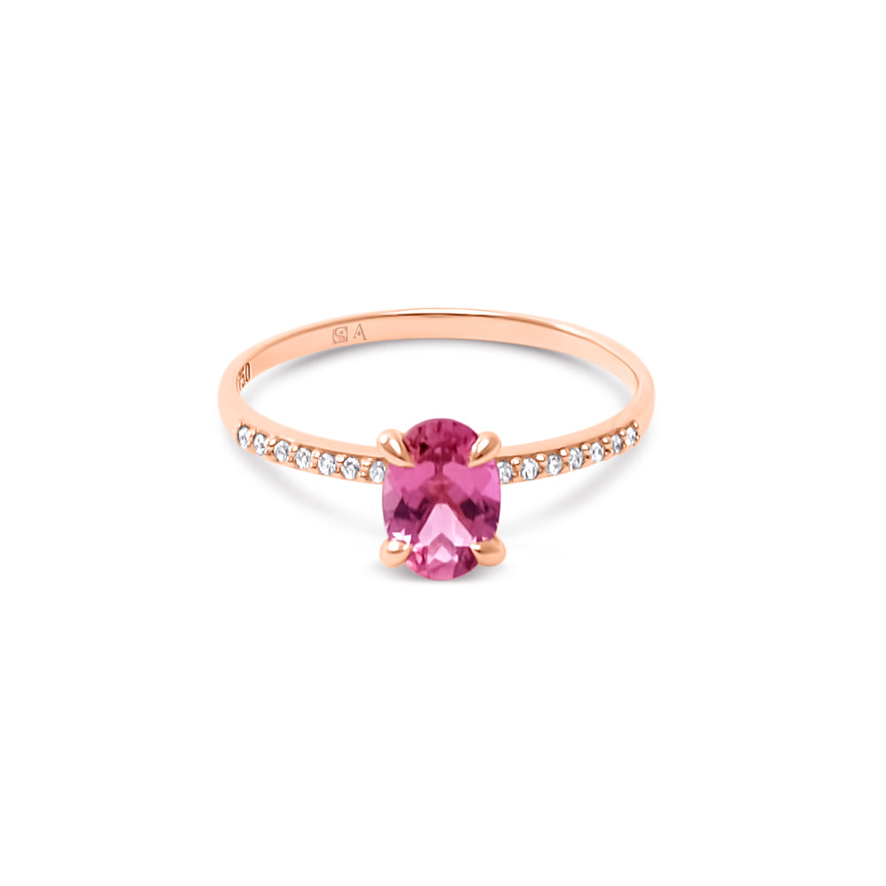 Bague AA-292 - or rouge 18k – Bague en or 18k avec diamant – vue produit