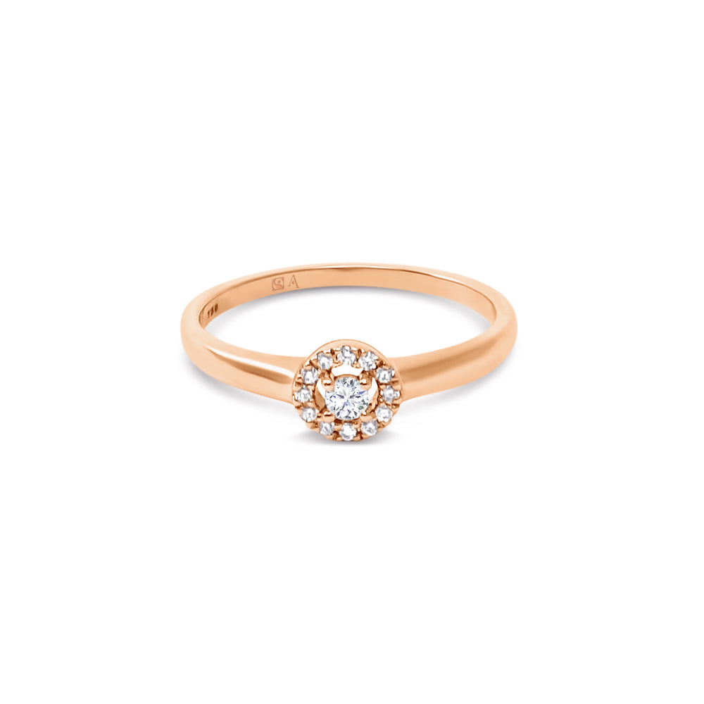 Bague AA-296- or rouge 18k – Bague en or 18k avec diamant – vue produit