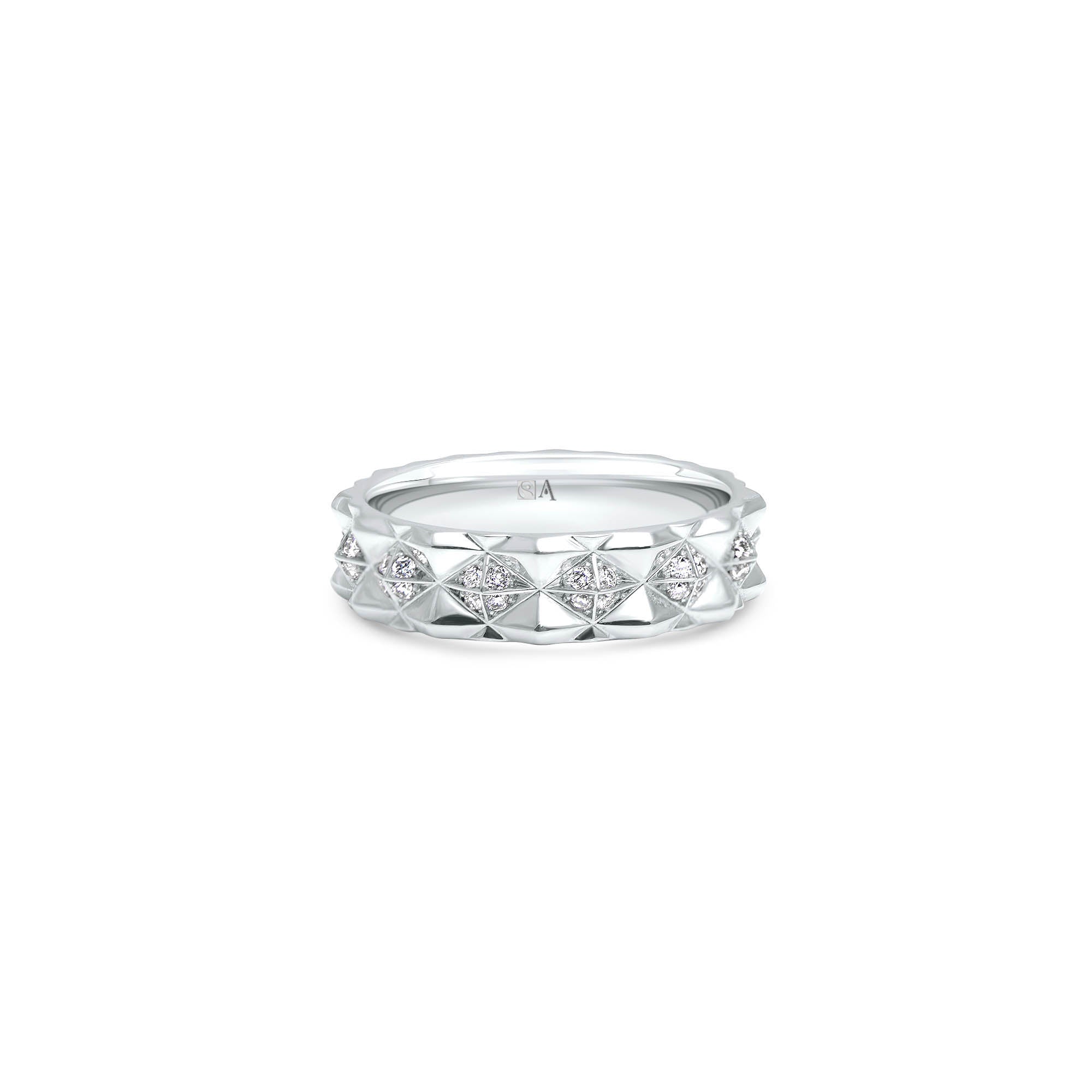 The Infinity Love Summit - or blanc 18k – Alliances AGUAdeORO en or 18k avec diamant – vue produit
