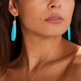 Earrings Turquoise Drop - White Gold 18k