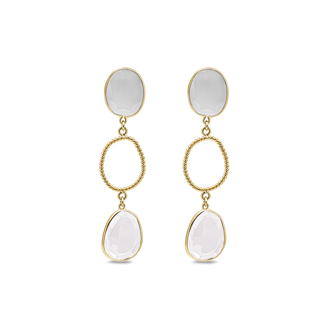 Boucles d'oreilles Océane - or jaune 18k – Boucle d'oreilles en or 18k – vue produit