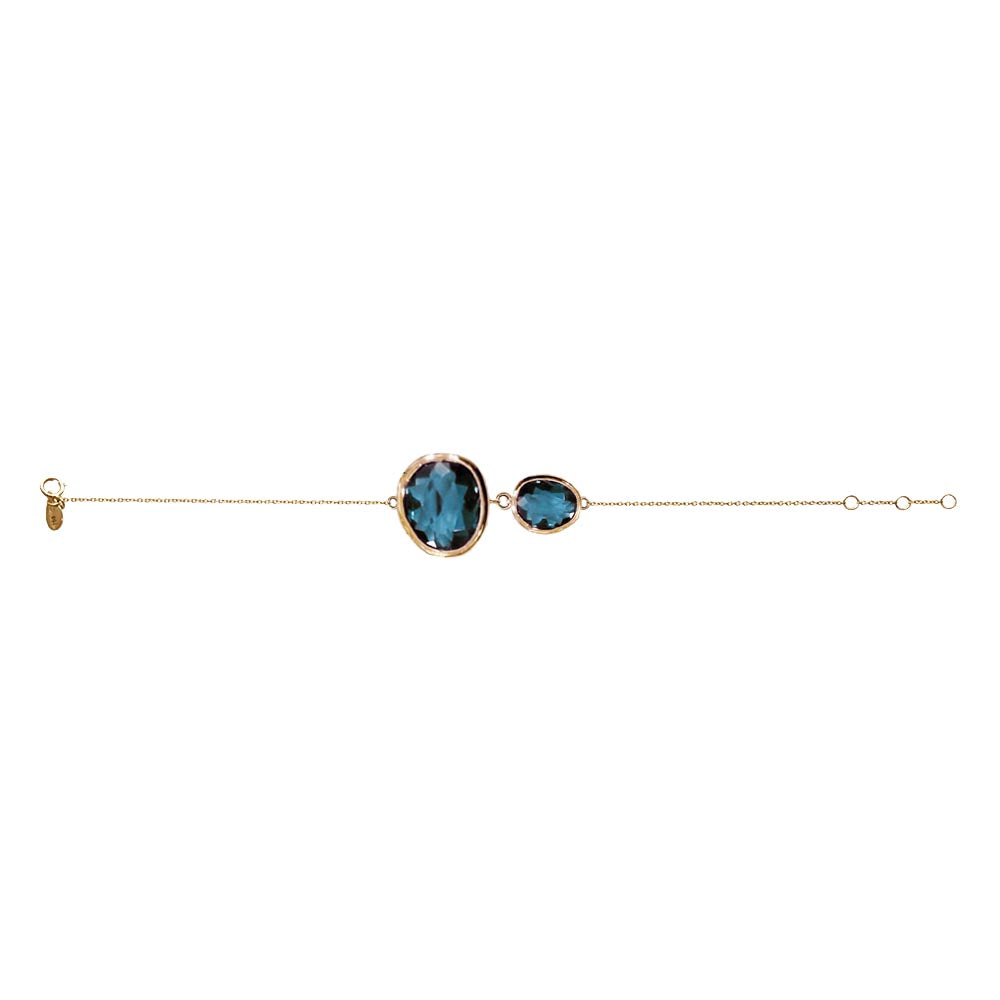 Bracelet Océane Topaze bleu - or jaune 18k – Bracelets en or 18k – vue produit
