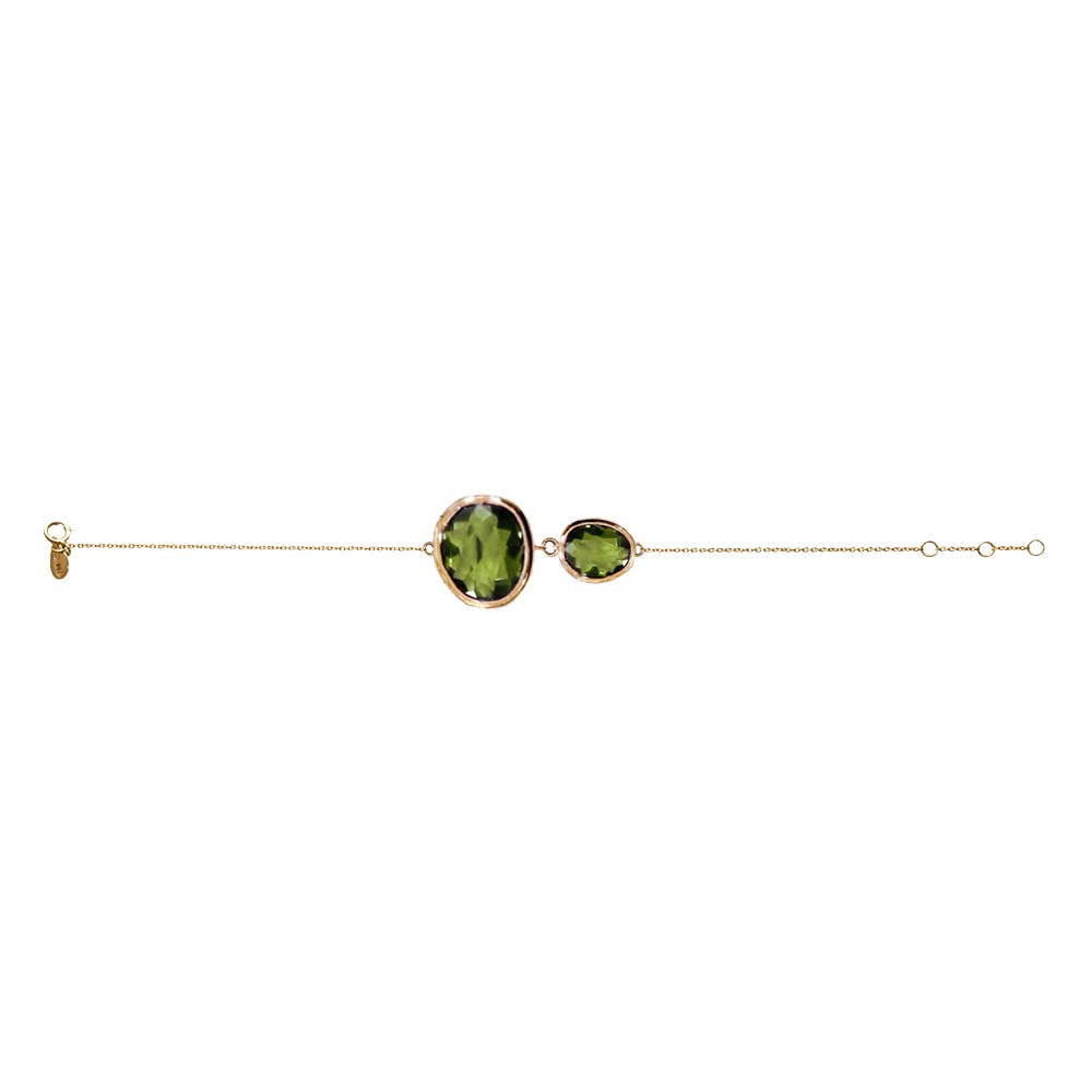 Bracelet Péridot Océane - or jaune 18k – Bracelets en or 18k avec pierre – vue produit