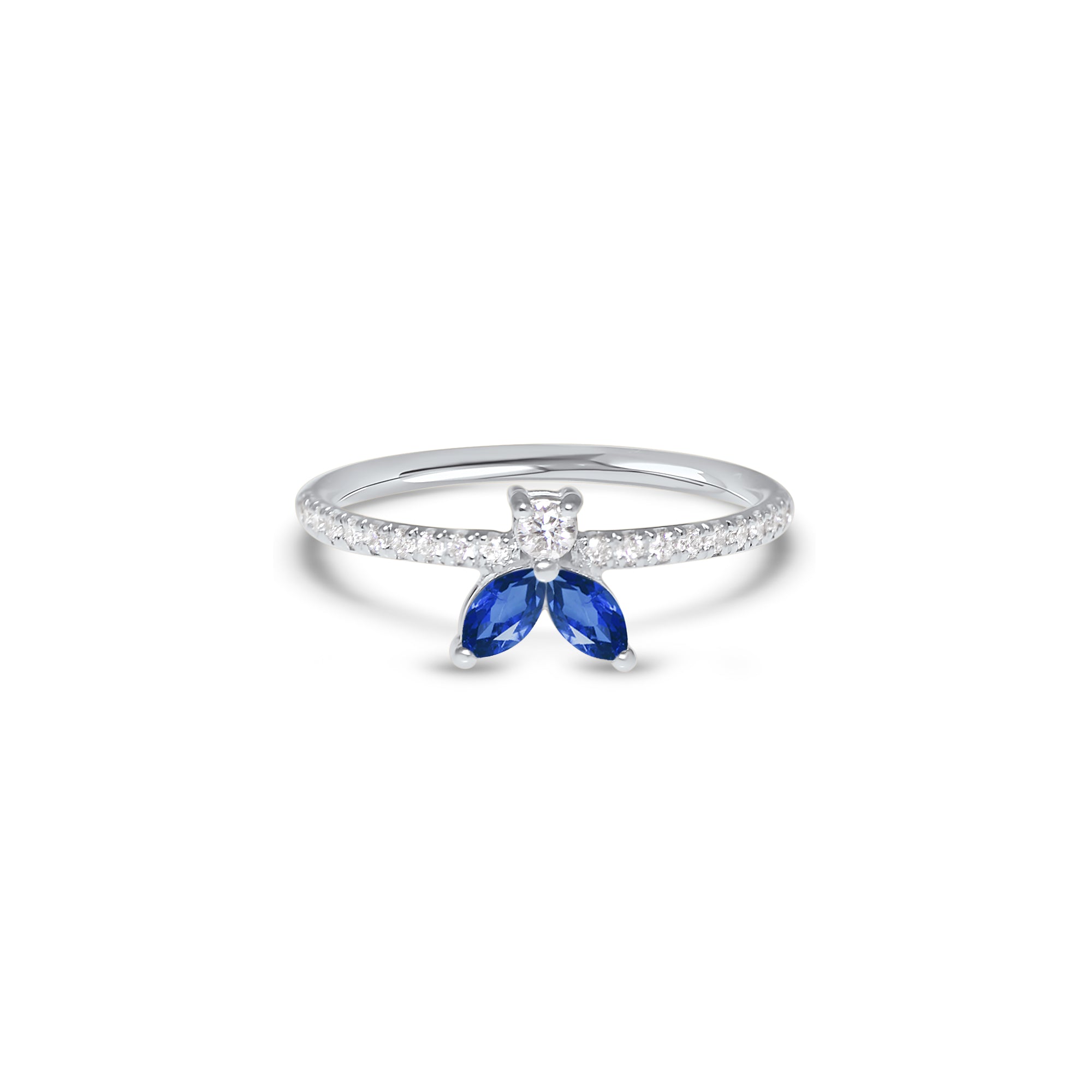 The Fancy Little Bee Saphir bleu 0.20 carats - or blanc 18k – Solitaire en or 18k avec saphir – vue produit