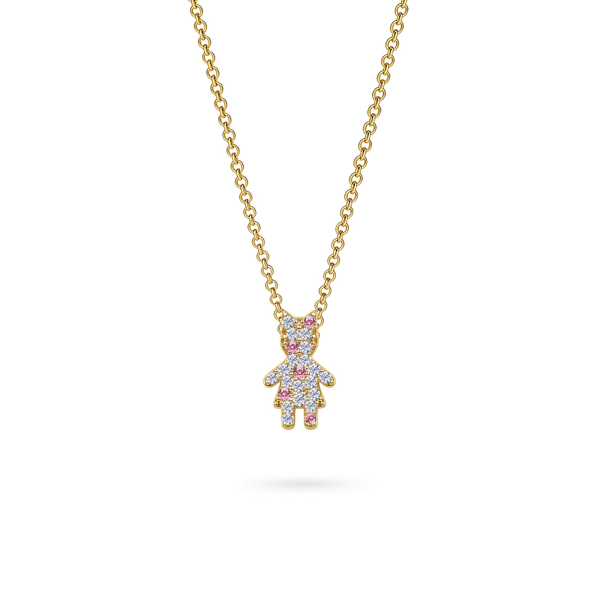 The Little Muse – Pink Confetti | Necklace Yellow Gold 18k