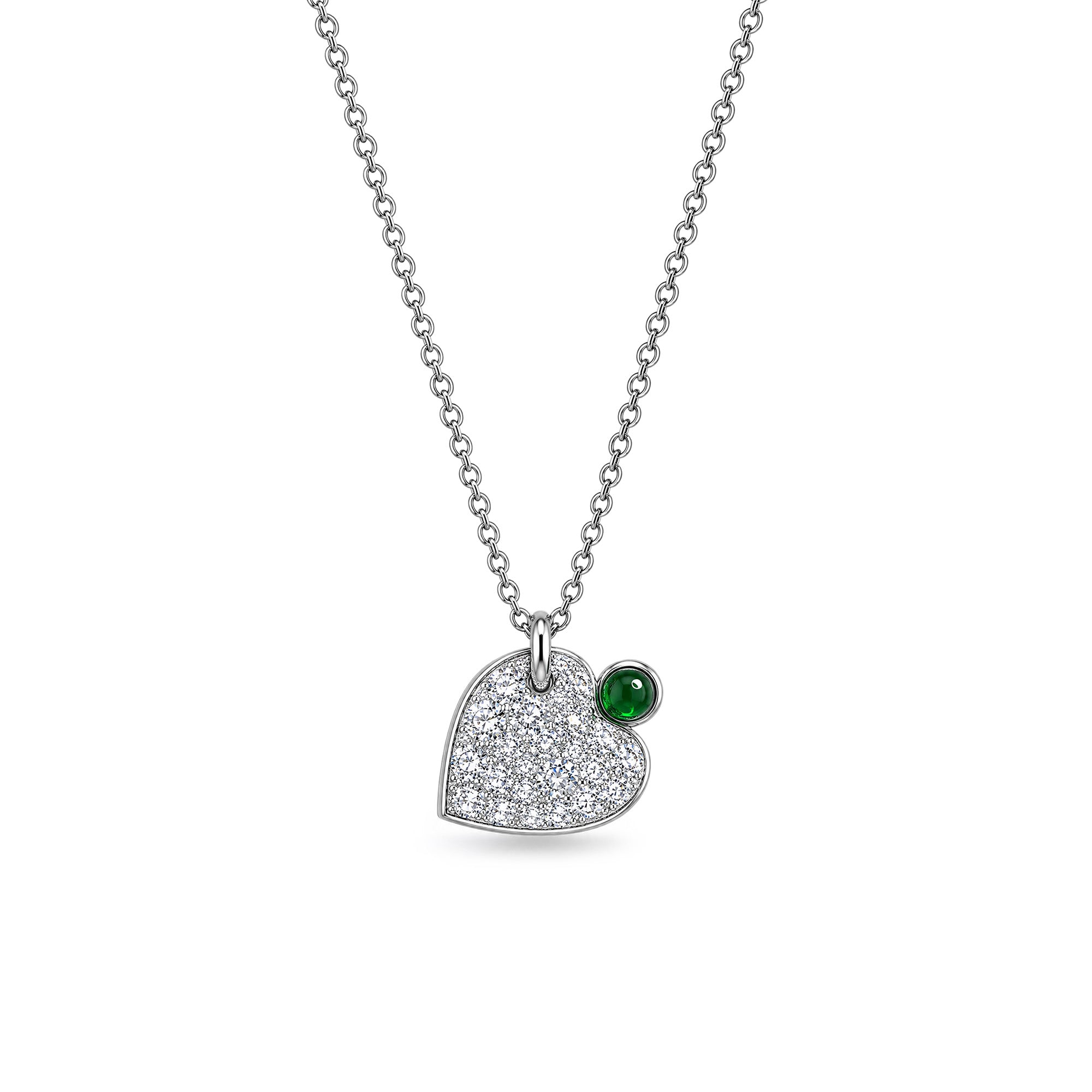Collier Wild Forest Herz - 18k Weißgold