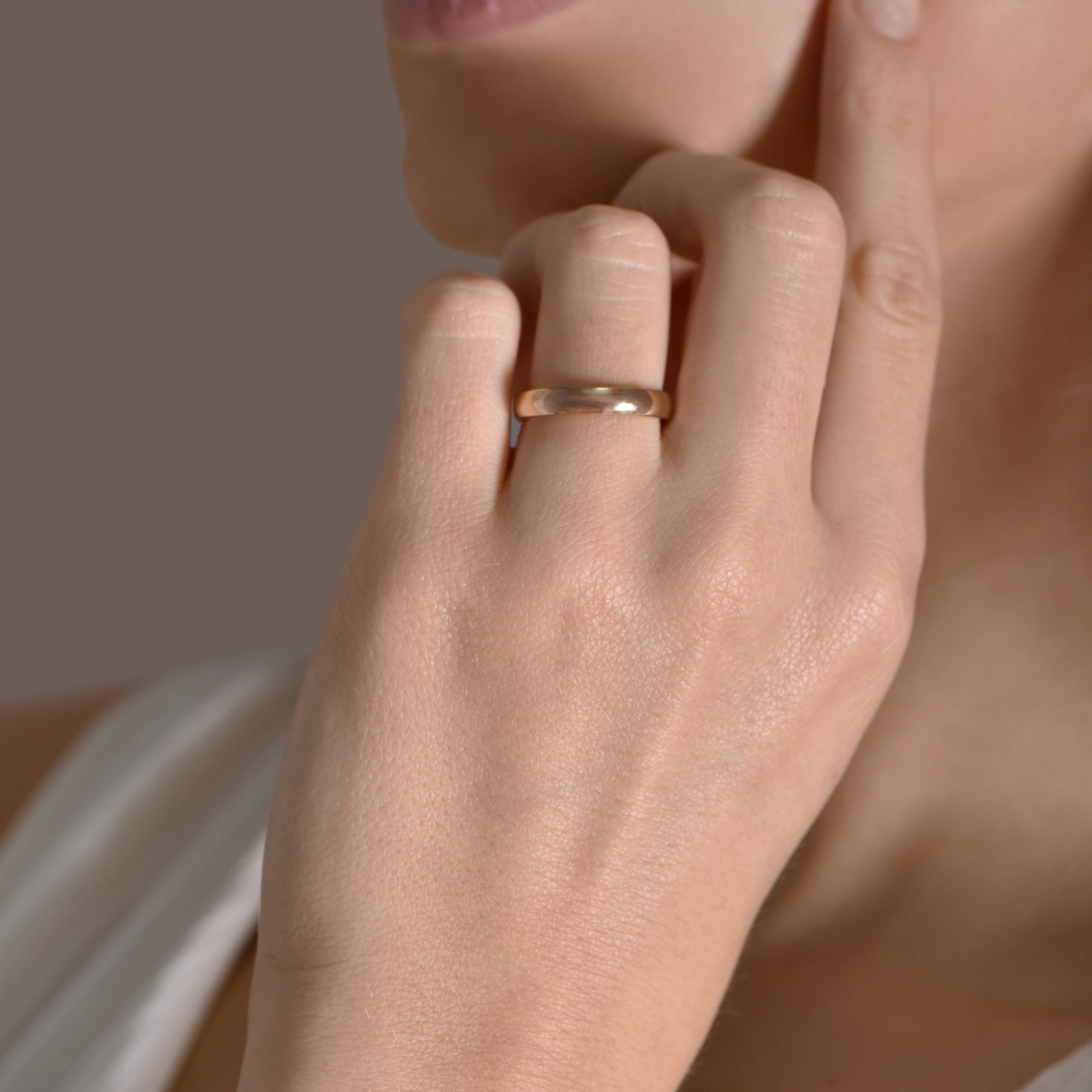 The Demycurvy 3.5 mm - Rotgold 18k – Trauring AGUAdeORO Gold 18k – Vorderansicht