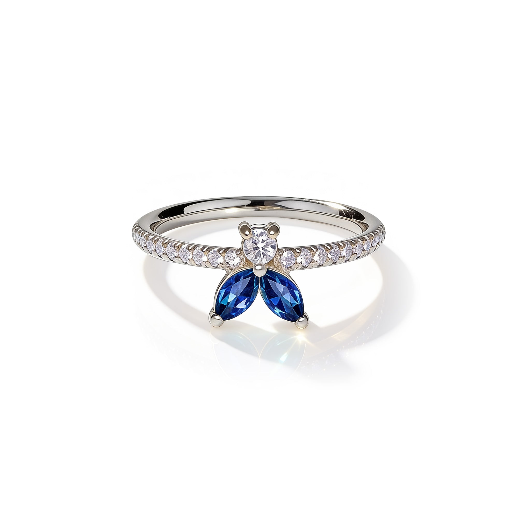 The Fancy Little Bee Saphir bleu - White Gold 18k