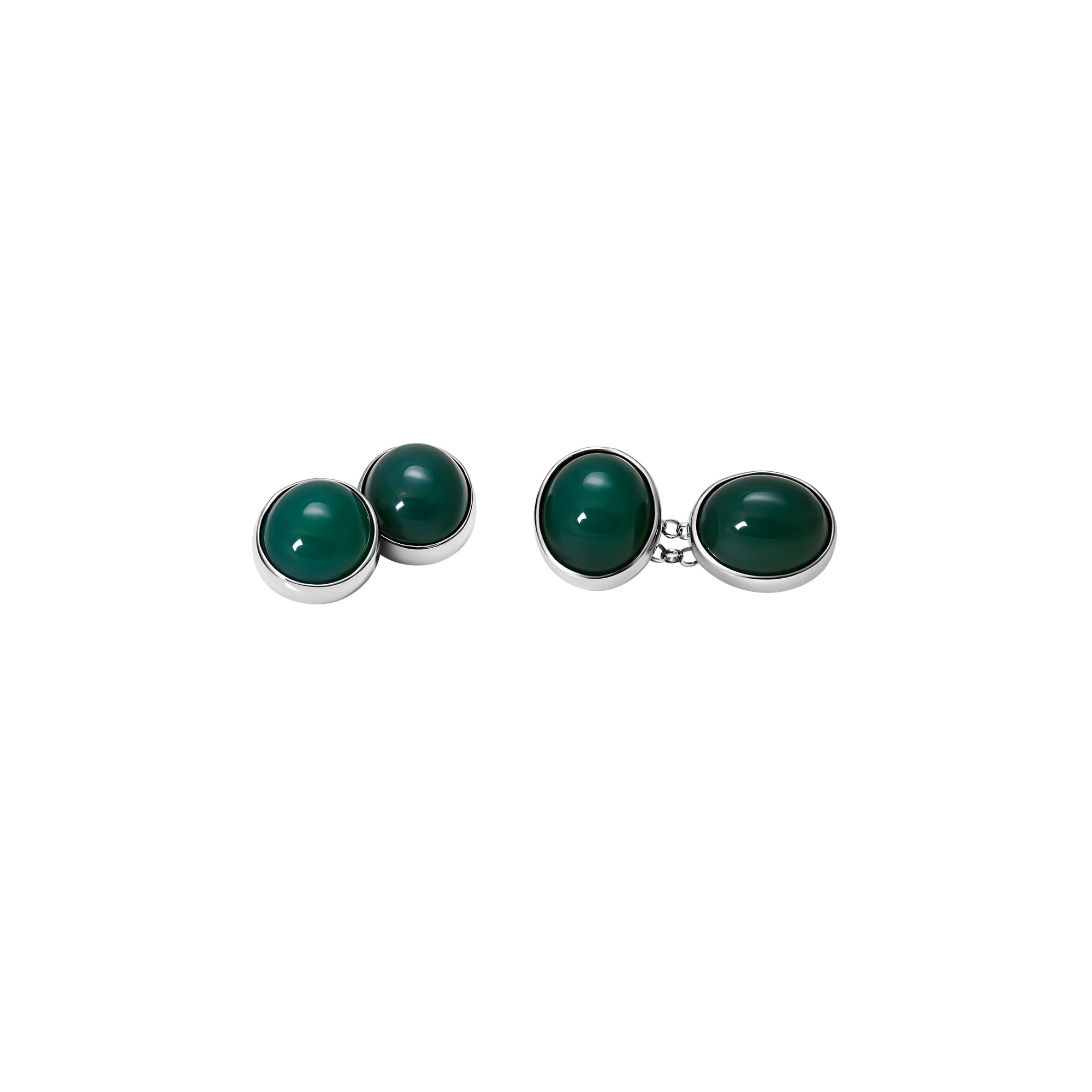 Cufflinks Jade – whitegold 18k – Cufflinks gold 18k avec pierre – product view