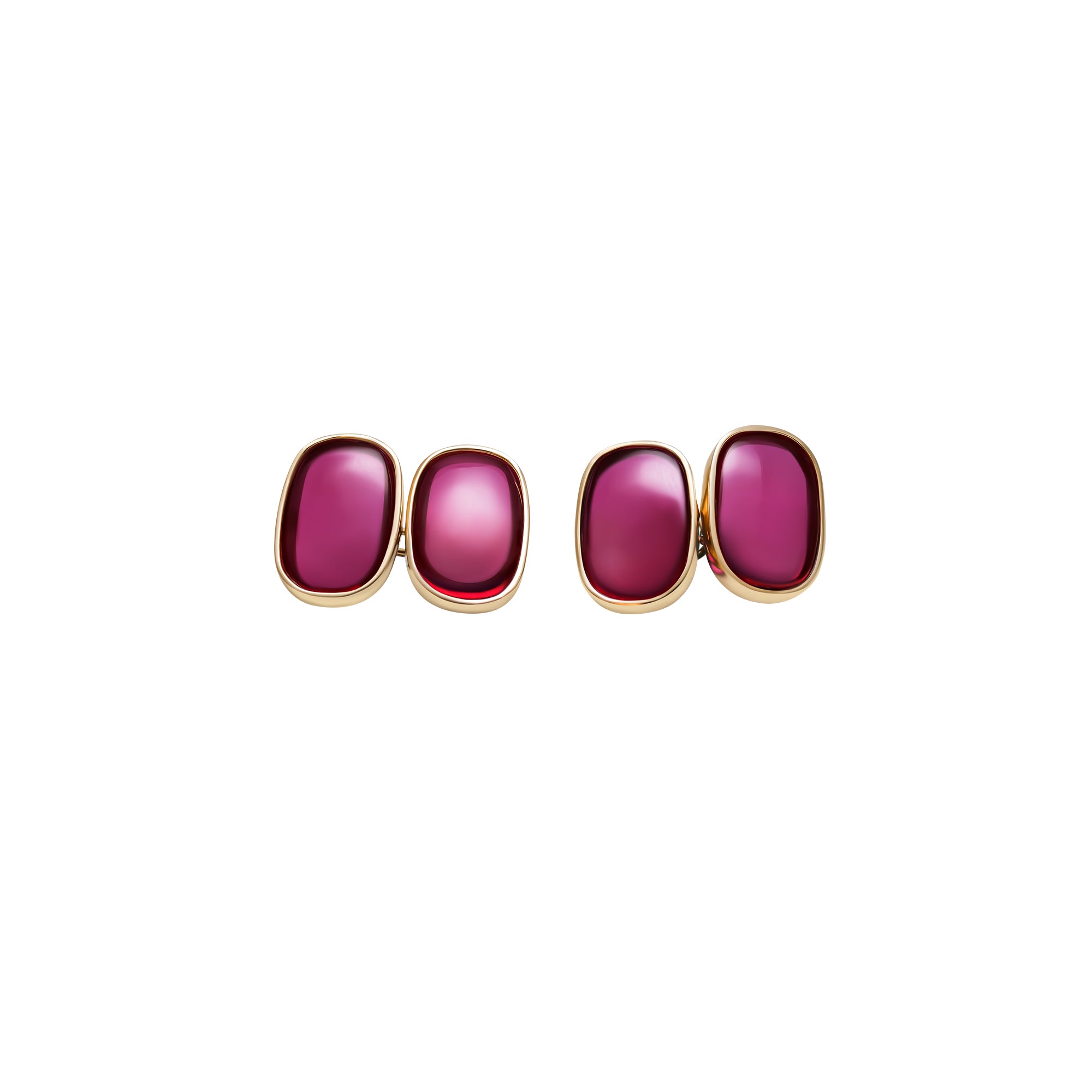 Boutons de manchette Rubis – or jaune 18k – Cufflinks en or 18k avec rubis – vue produit