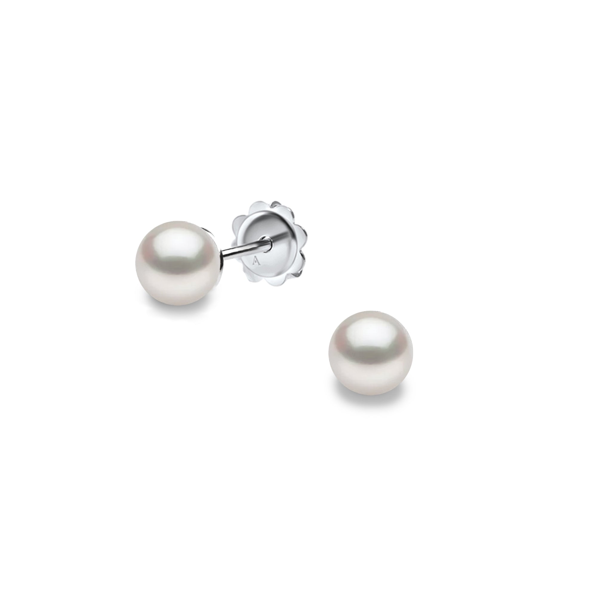 Boucles d'oreilles Pearl - or blanc 18k – Boucle d'oreilles en or 18k – vue produit